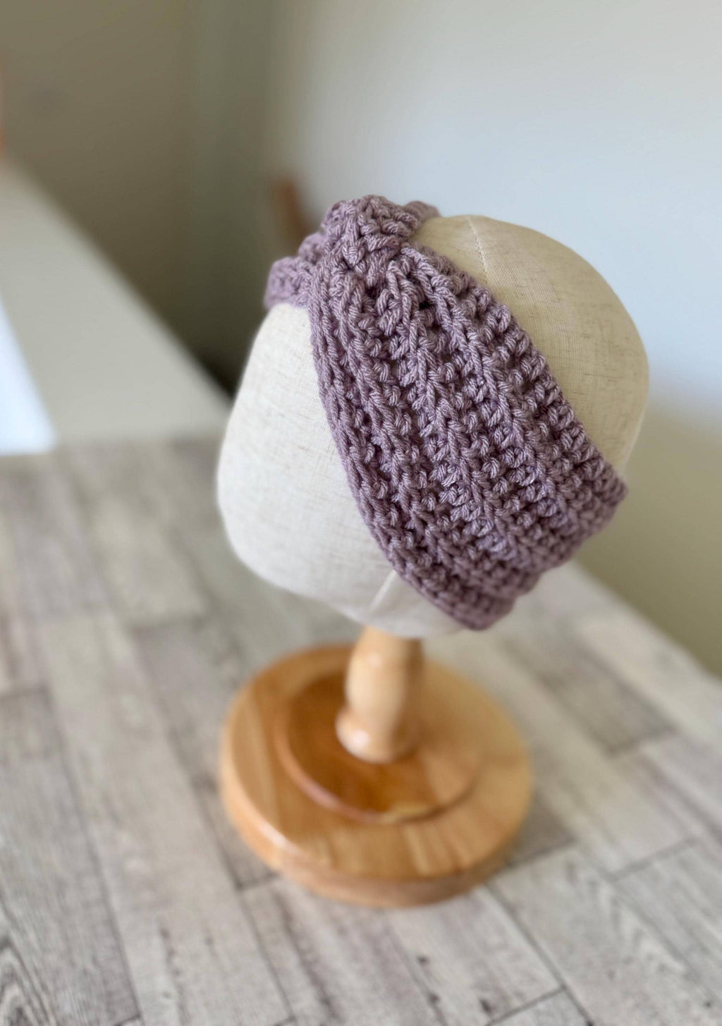 Crochet twisted headband baby or toddler sizes - Purple- stocking stuffer