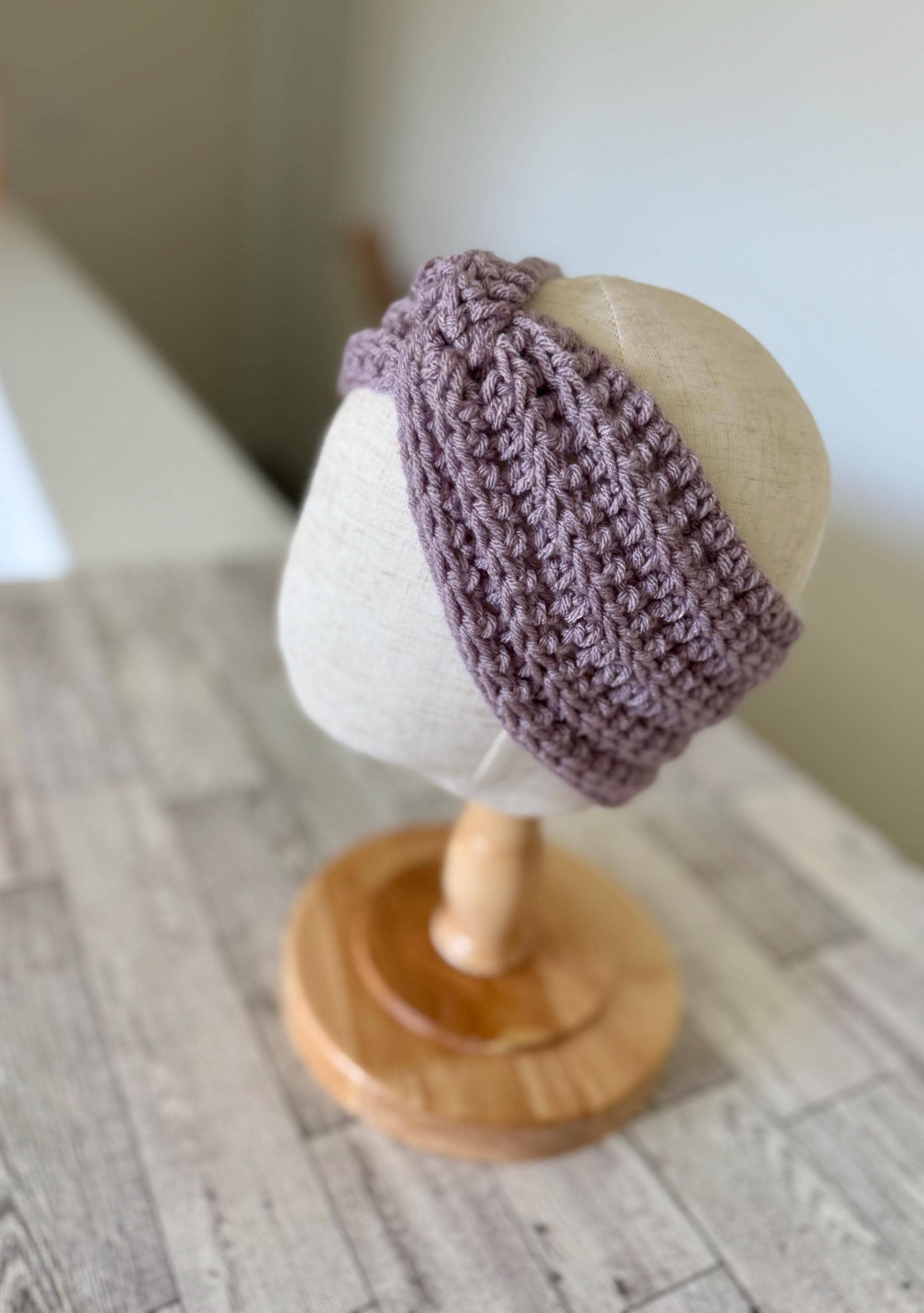 Crochet twisted headband baby or toddler sizes - Purple- stocking stuffer