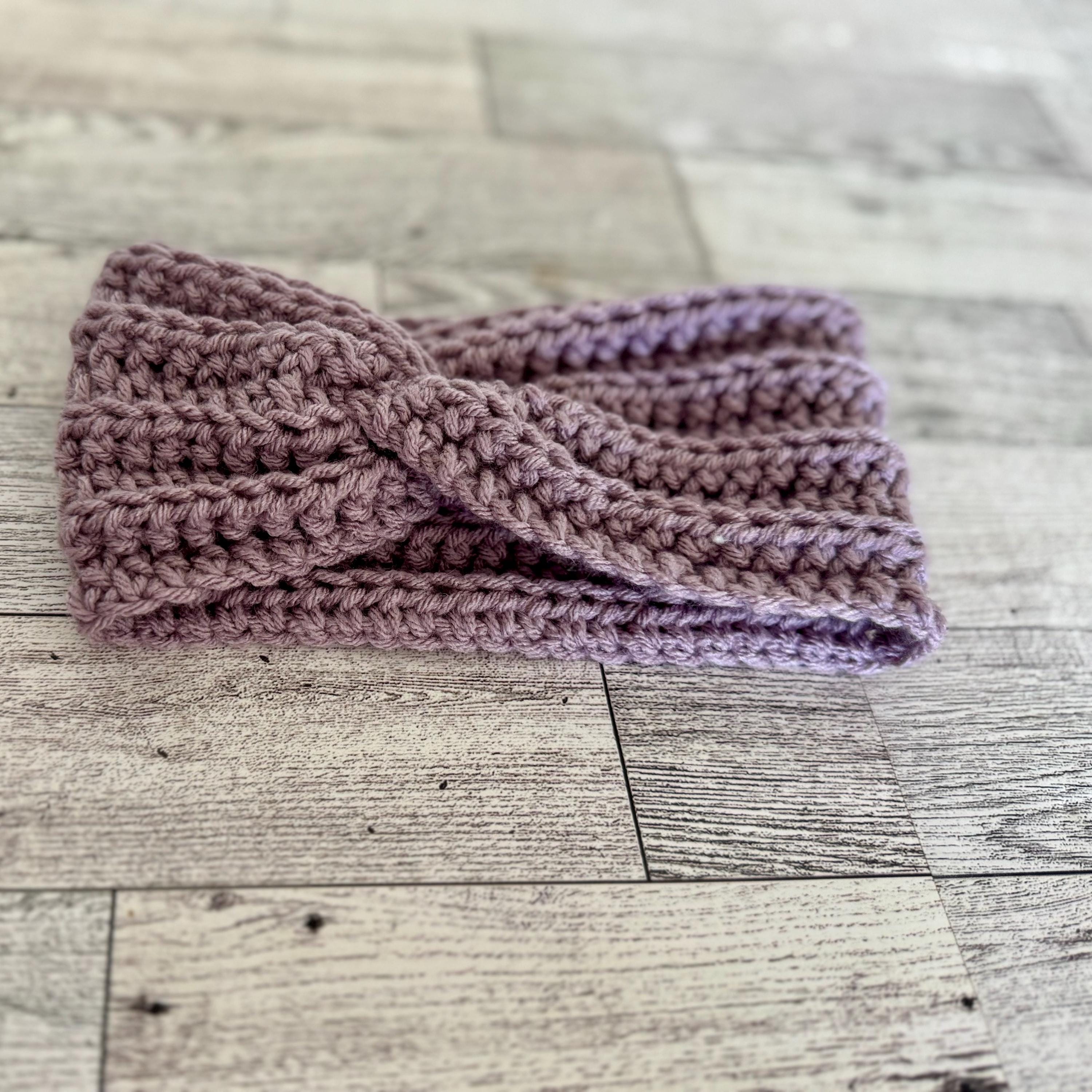 Twisted Headband for Girl Handmade Crochet Girl Earwarmer - Purple- stocking stuffer
