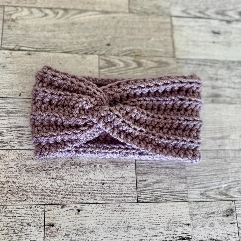 Twisted Headband for Girl Handmade Crochet Girl Earwarmer - Purple- stocking stuffer