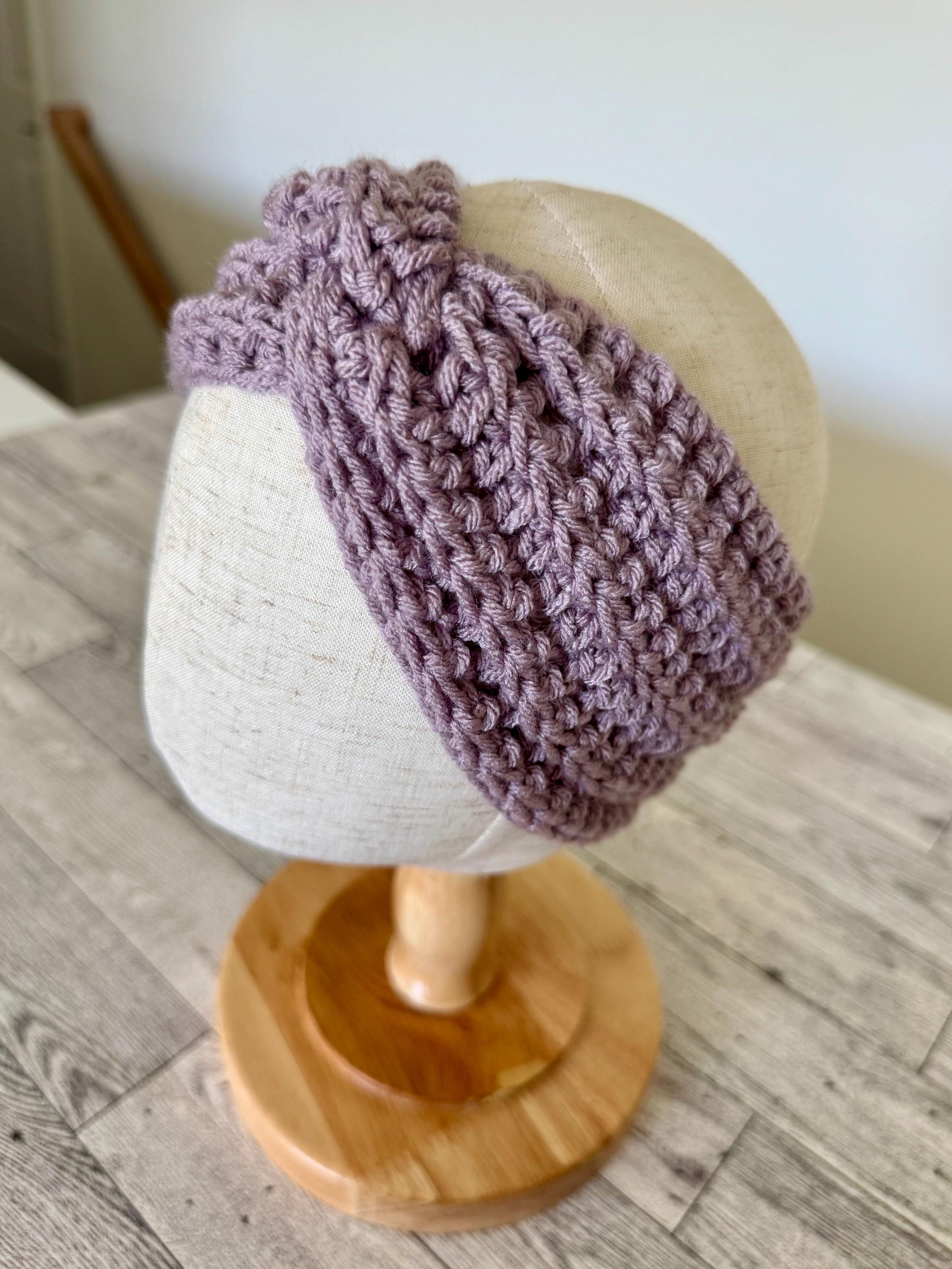 Twisted Headband for Girl Handmade Crochet Girl Earwarmer - Purple- stocking stuffer