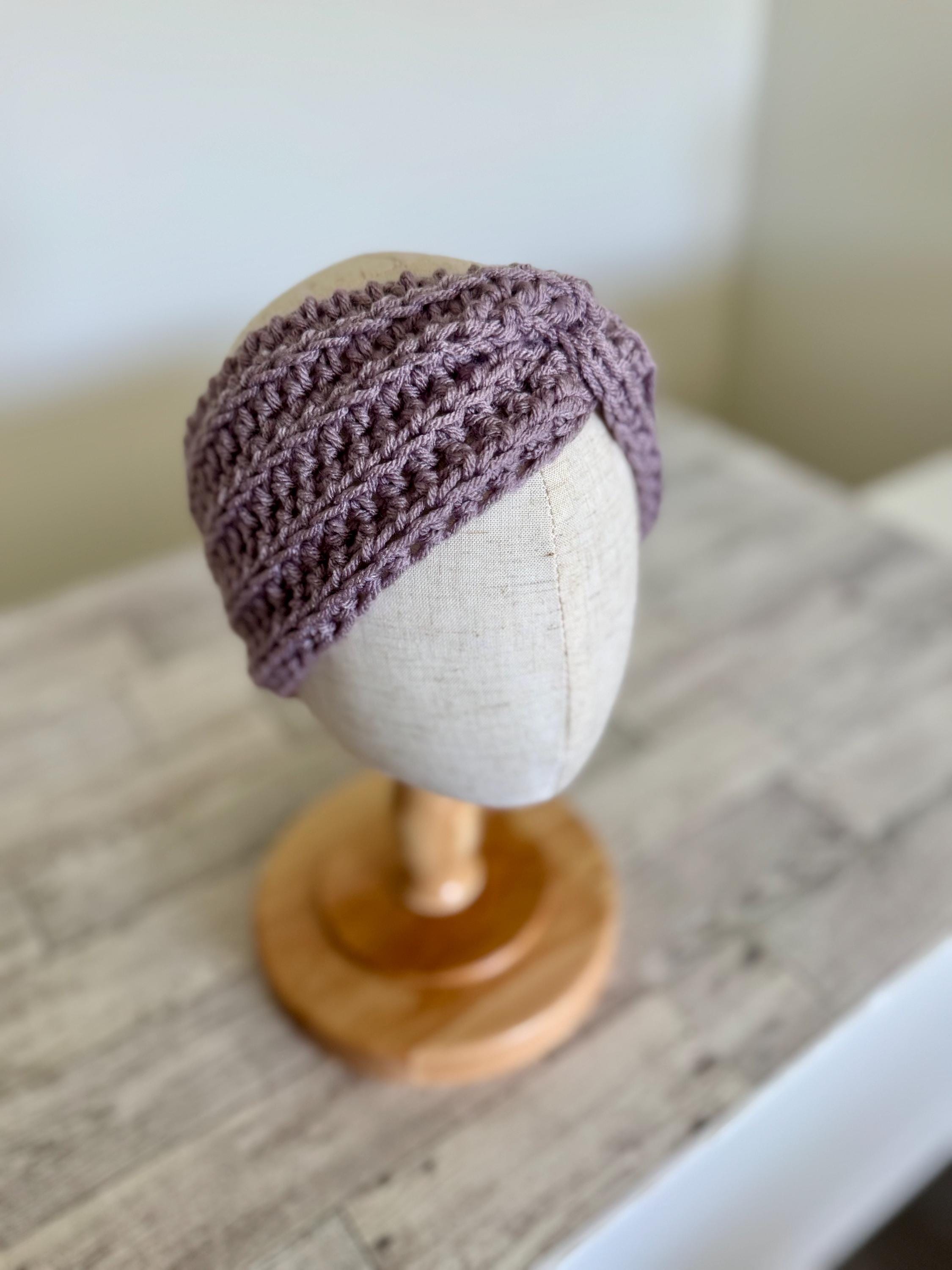 Crochet twisted headband baby or toddler sizes - Purple- stocking stuffer