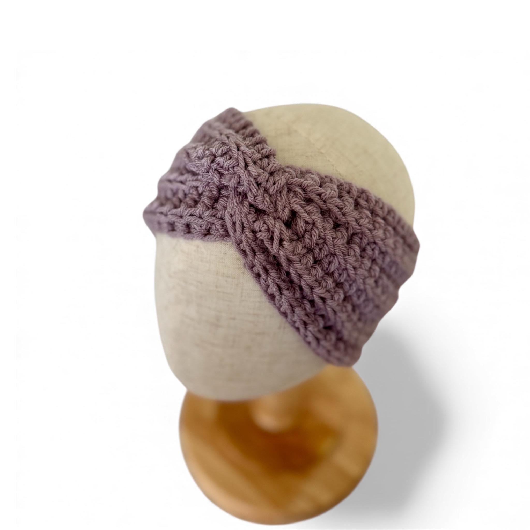 Twisted Headband for Girl Handmade Crochet Girl Earwarmer - Purple- stocking stuffer