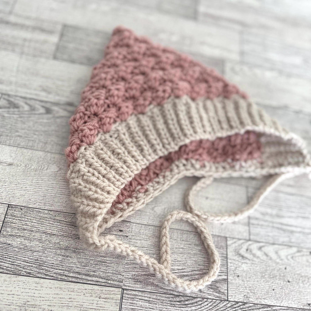 Baby Pixie Bonnet Hat: Secure Tie, Warm Ear Coverage Handmade Crochet Toddler Bonnet