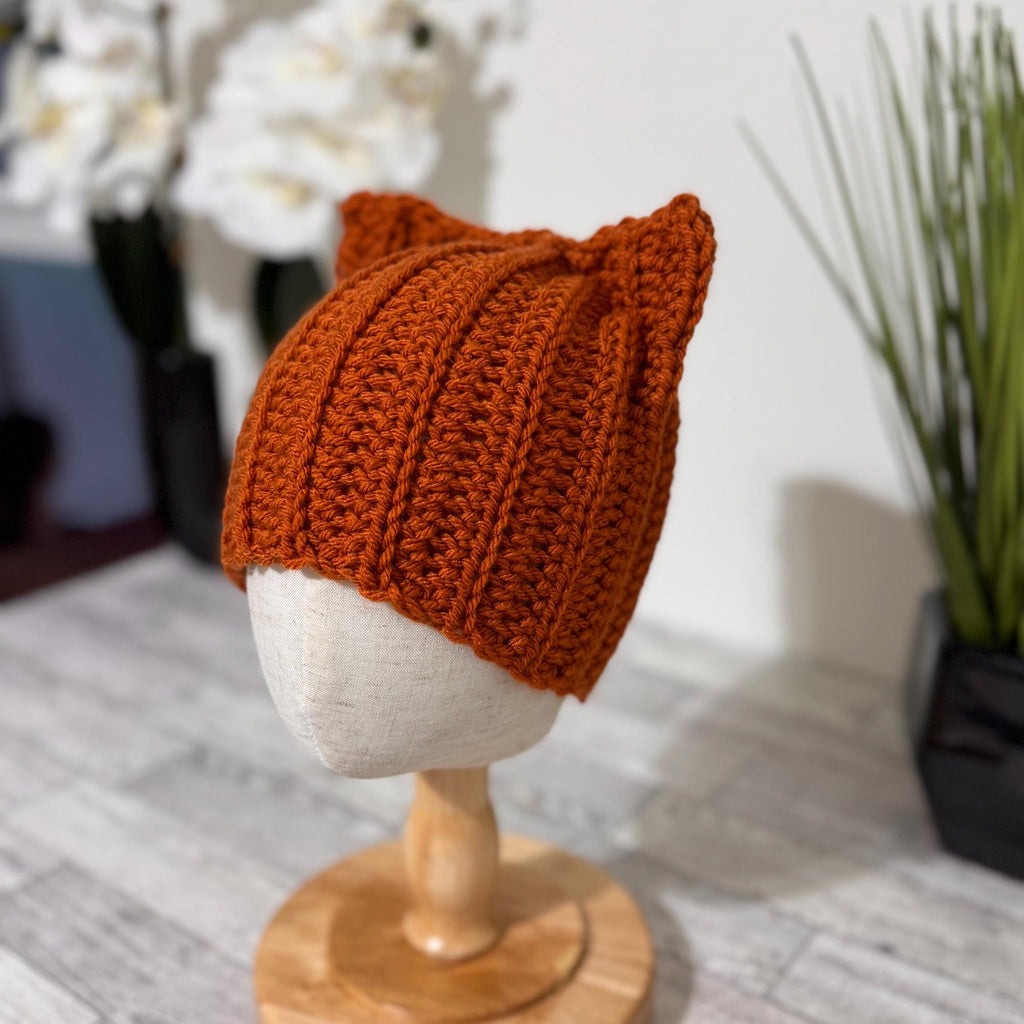 Handmade Crochet Fox Ear Hat | Baby Toddler Child Beanie | Fall Winter Knit Hat | Newborn to Kids 10 Years | Cozy Fox Beanie Gift