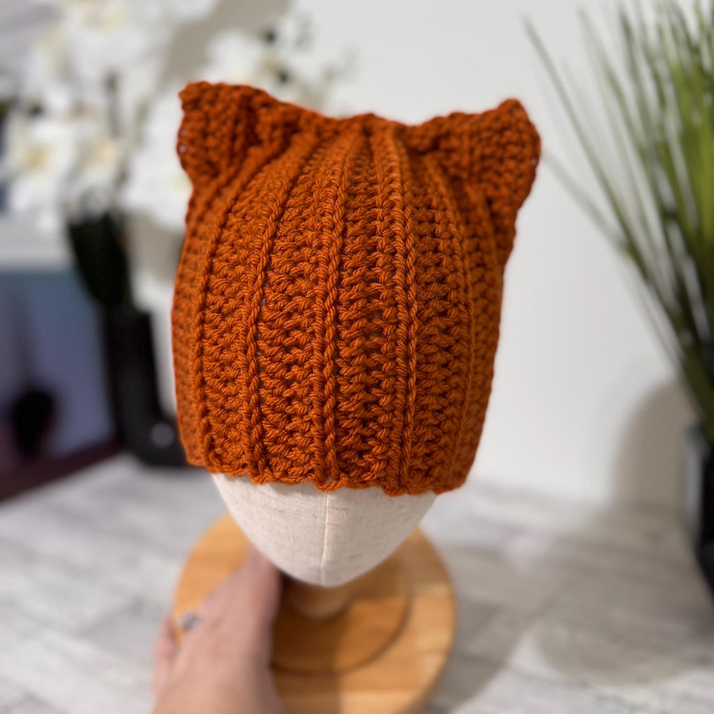 Handmade Crochet Fox Ear Hat | Baby Toddler Child Beanie | Fall Winter Knit Hat | Newborn to Kids 10 Years | Cozy Fox Beanie Gift