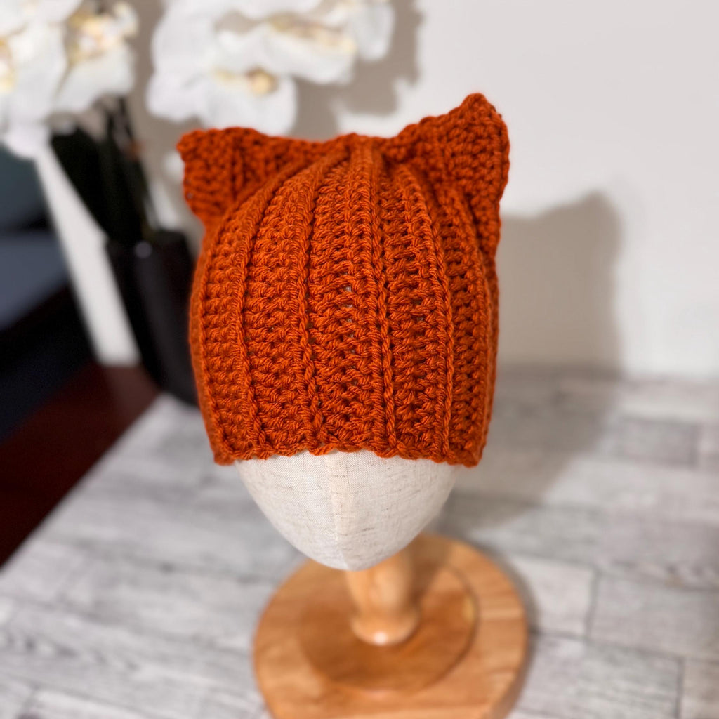 Handmade Crochet Fox Ear Hat | Baby Toddler Child Beanie | Fall Winter Knit Hat | Newborn to Kids 10 Years | Cozy Fox Beanie Gift