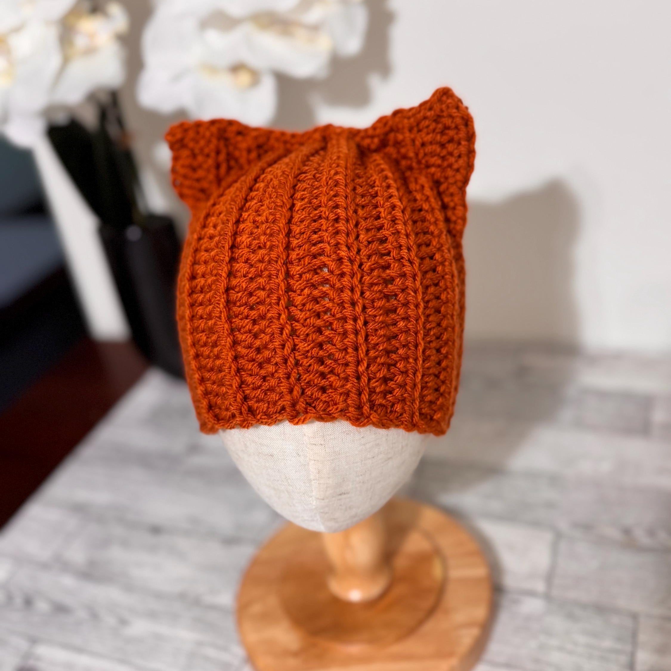 Handmade Crochet Fox Ear Hat | Baby Toddler Child Beanie | Fall Winter Knit Hat | Newborn to Kids 10 Years | Cozy Fox Beanie Gift