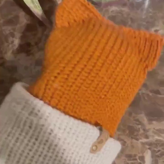 Baby Fox ears hat for baby or toddler fox ears winter hat Soft Knitted sly fox beanie hat, woodland tiny fox beanie hat