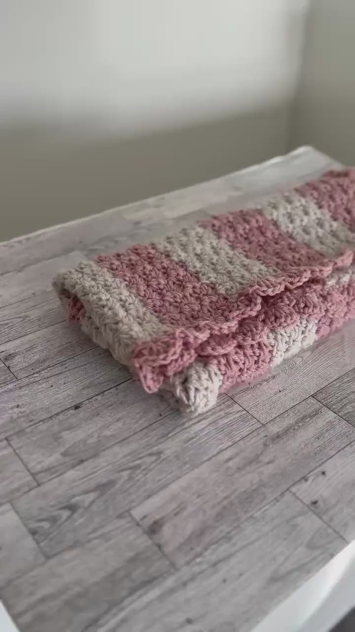 Gift Set Baby Shower Handmade Crochet Pixie Hat and Crib Size Blanket Newborn Keepsake  Neutral Crochet Baby Set