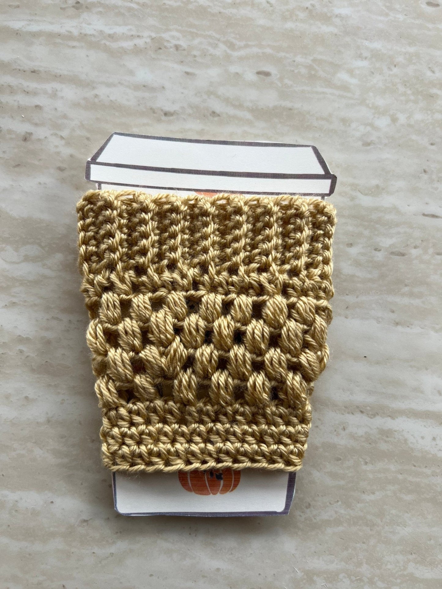 Reusable cup sleeve - Golden caramel crochet coffee cozy - drink cozy - cup cozy - coffee cup sleeve - mom gift - mother’s day gift - gift for mom - Lilly Grace Sparkle Boutique