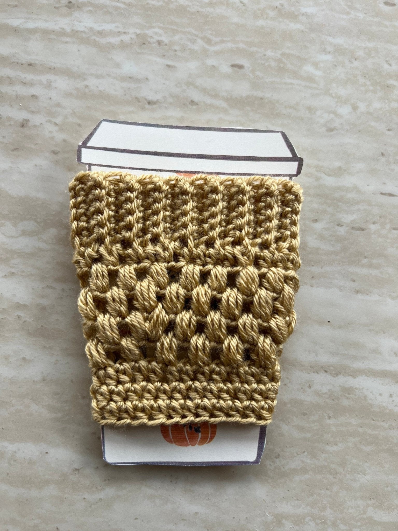 Reusable cup sleeve - Golden caramel crochet coffee cozy - drink cozy - cup cozy - coffee cup sleeve - mom gift - mother’s day gift - gift for mom - Lilly Grace Sparkle Boutique