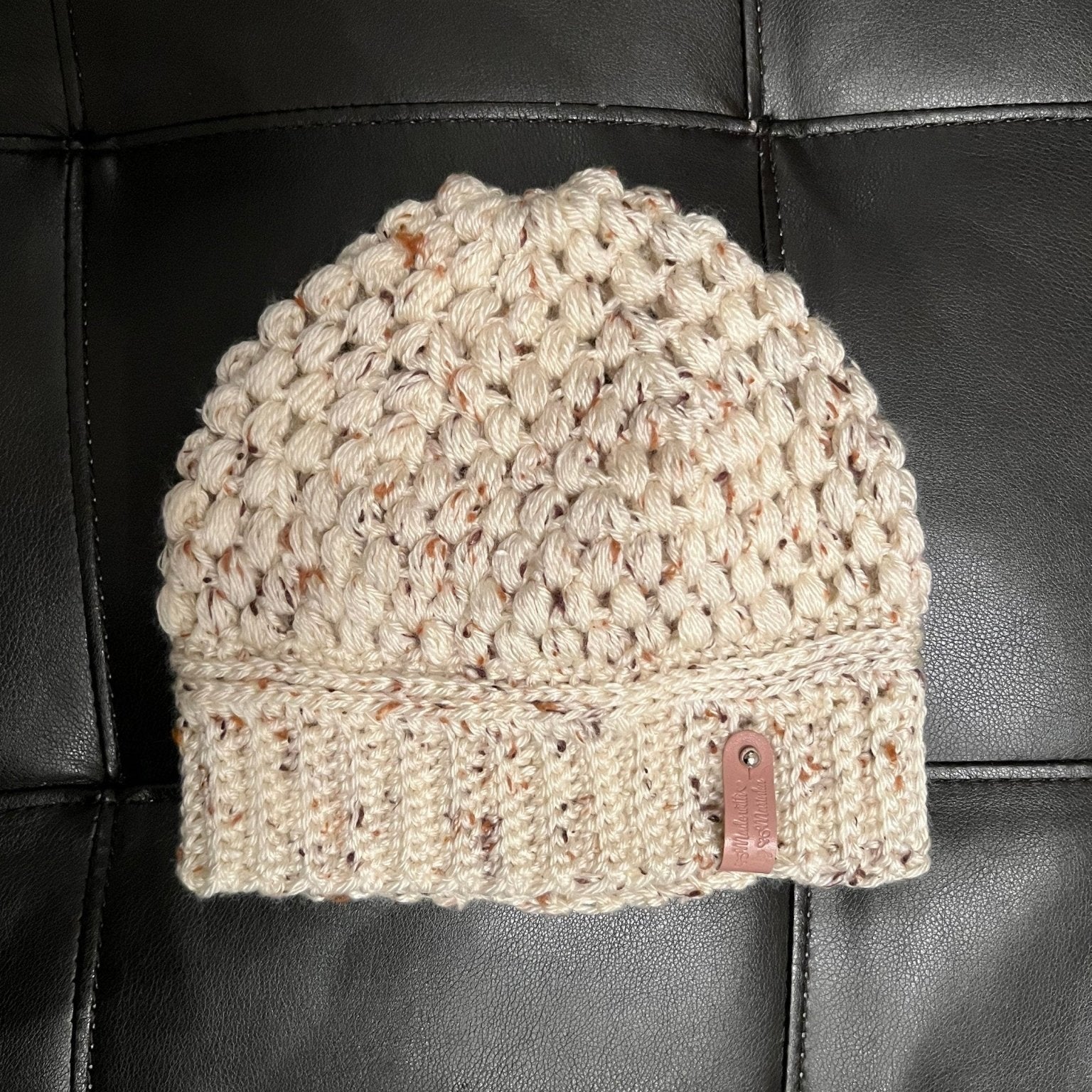 Claire beanie hat, handmade crochet. Color linen. Fall or winter weather trendy crochet beanie. Other colors available, see listing photos - Lilly Grace Sparkle Boutique