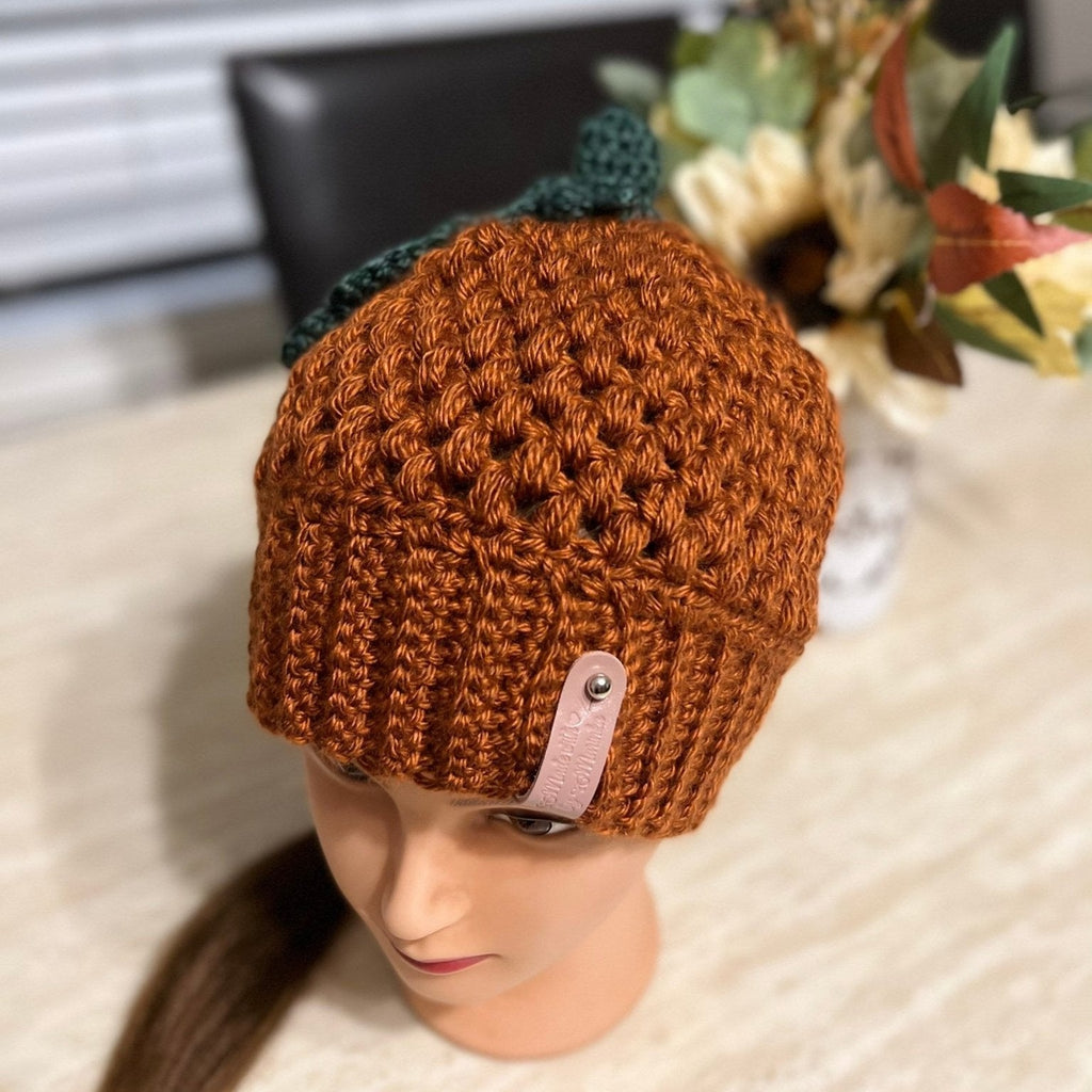 Crochet acorn hat for woman, handmade crochet hat, fall season hats, cute crochet beanie hat adult size, Halloween, Thanksgiving - Lilly Grace Sparkle Boutique