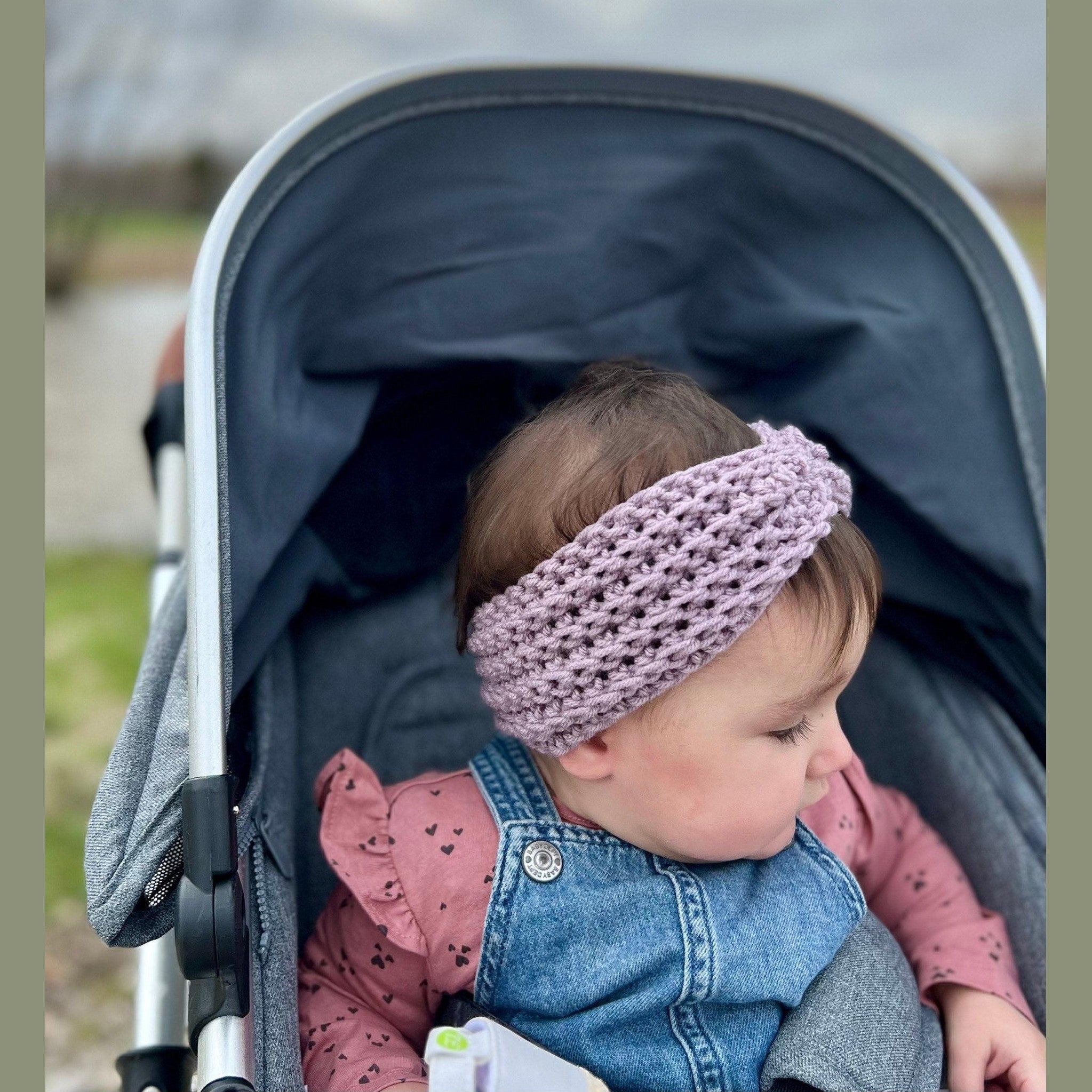 Cute headband for girl or woman, boho style pastel color headband, crochet headband for spring weather, pastel colors - Lilly Grace Sparkle Boutique