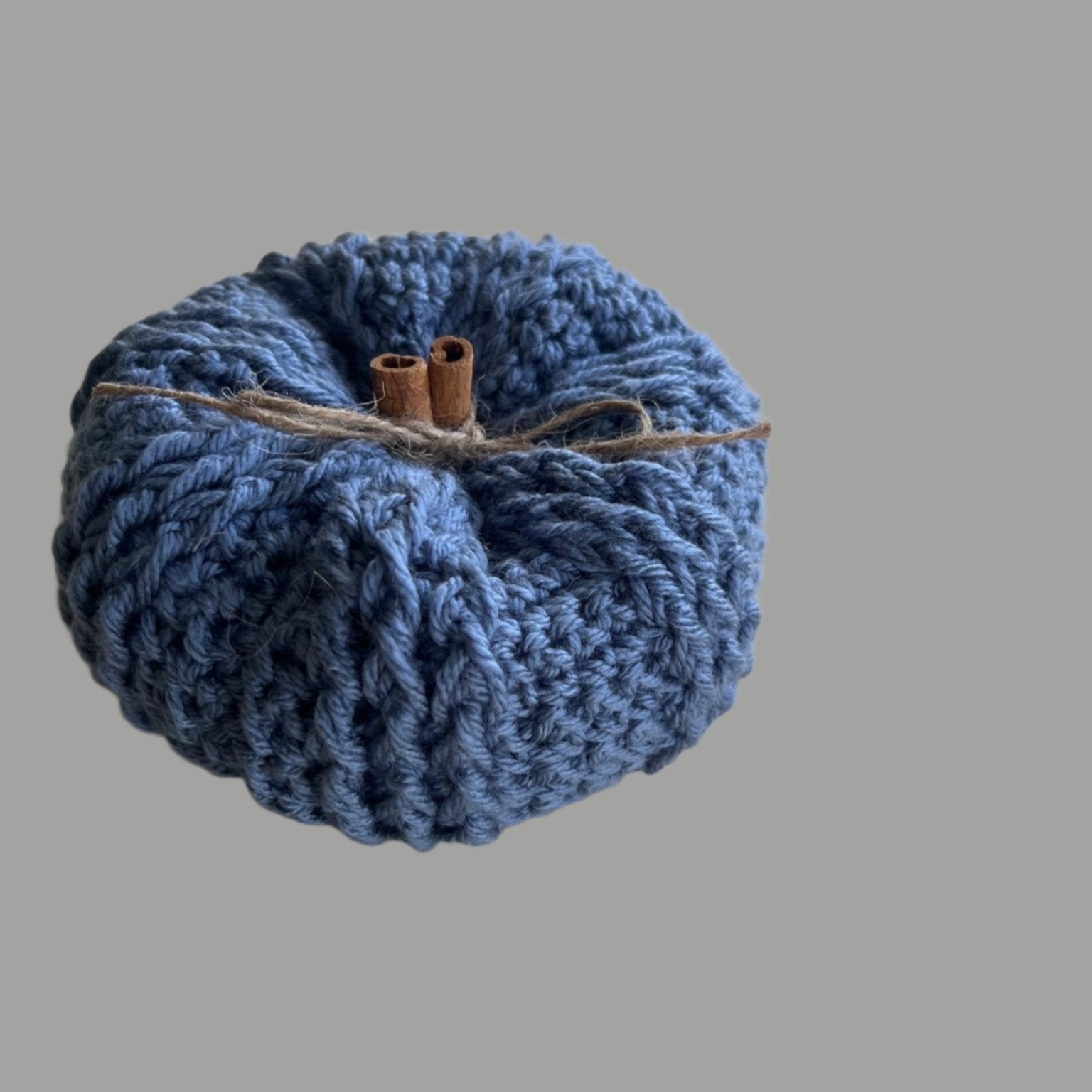 Decorative handmade crochet pumpkin in blue, pumpkin spice and terracota colors, autumn decor, fall room decor, blue pumpkin, pumpkin set - Lilly Grace Sparkle Boutique