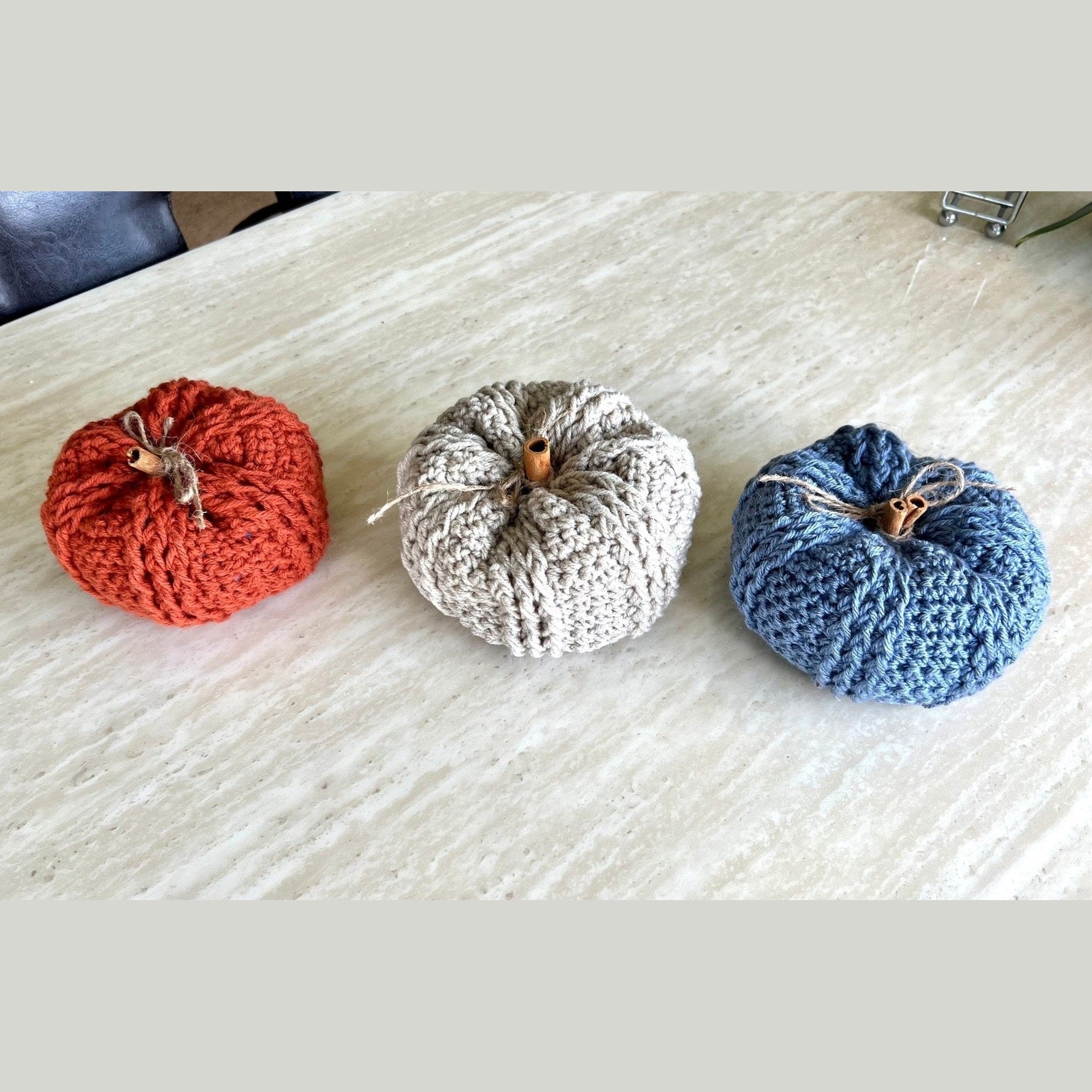 Decorative handmade crochet pumpkin in pumpkin spice, autumn decor, fall room decor, pumpkin decor, pumpkin set, decoration for fall, autum - Lilly Grace Sparkle Boutique
