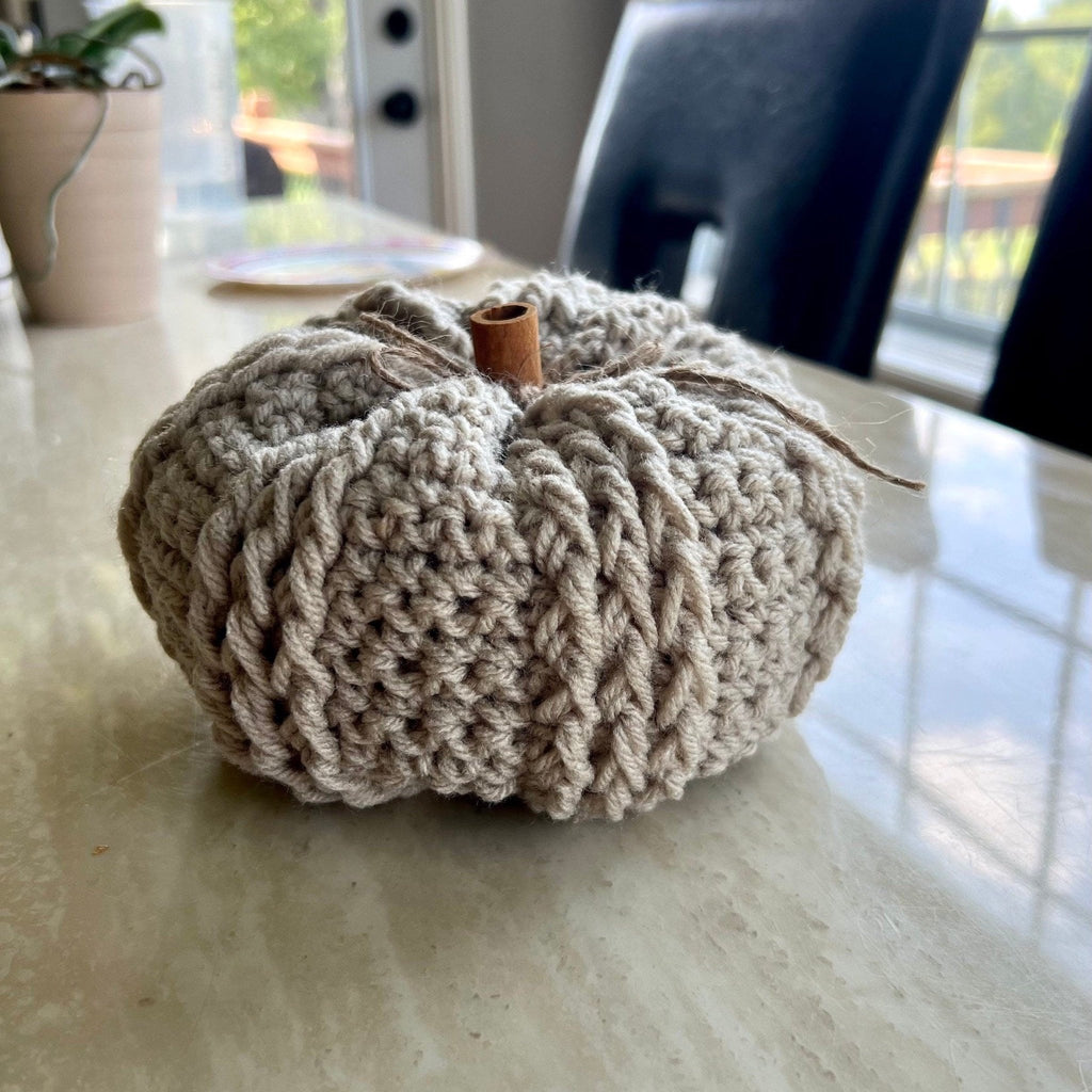 Decorative handmade crochet pumpkin in pumpkin spice, autumn decor, fall room decor, pumpkin decor, pumpkin set, decoration for fall, autum - Lilly Grace Sparkle Boutique