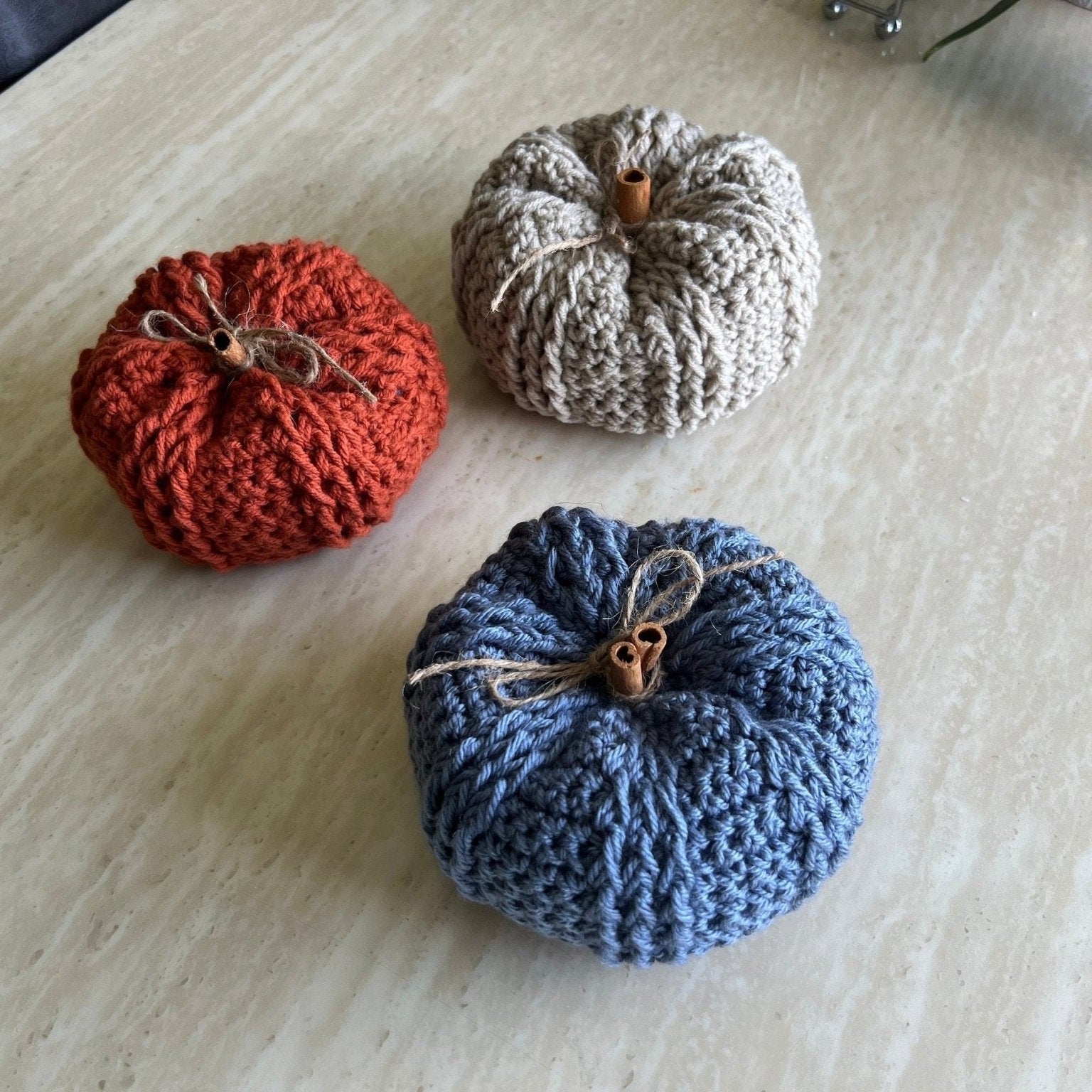 Decorative handmade crochet pumpkin in pumpkin spice, autumn decor, fall room decor, pumpkin decor, pumpkin set, decoration for fall, autum - Lilly Grace Sparkle Boutique