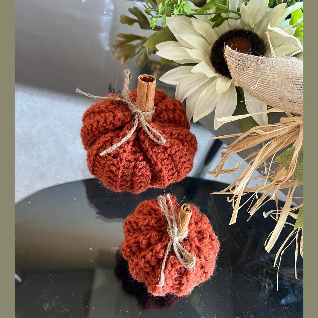 Fall decor for home, Crochet pumpkin decoration, handmade fall decor Thanksgiving decoration, Thanksgiving autumn photo prop - Lilly Grace Sparkle Boutique