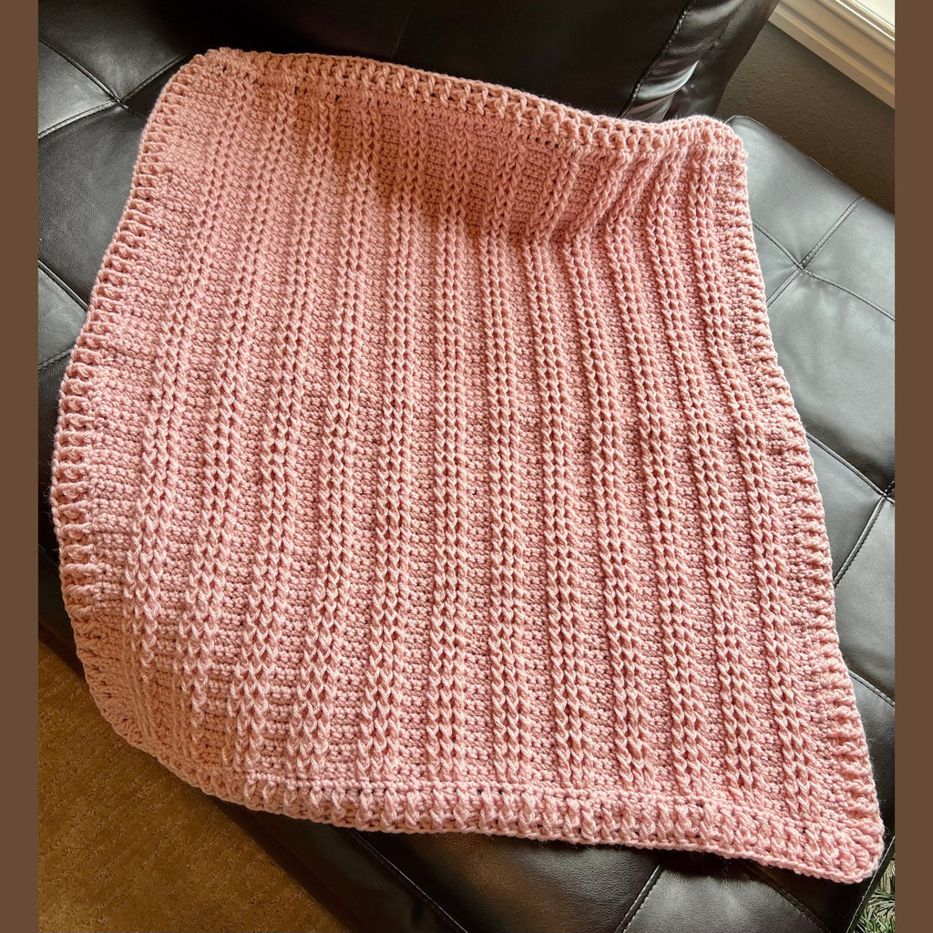 Handmade crochet blanket for baby girl, pink - Lilly Grace Sparkle Boutique