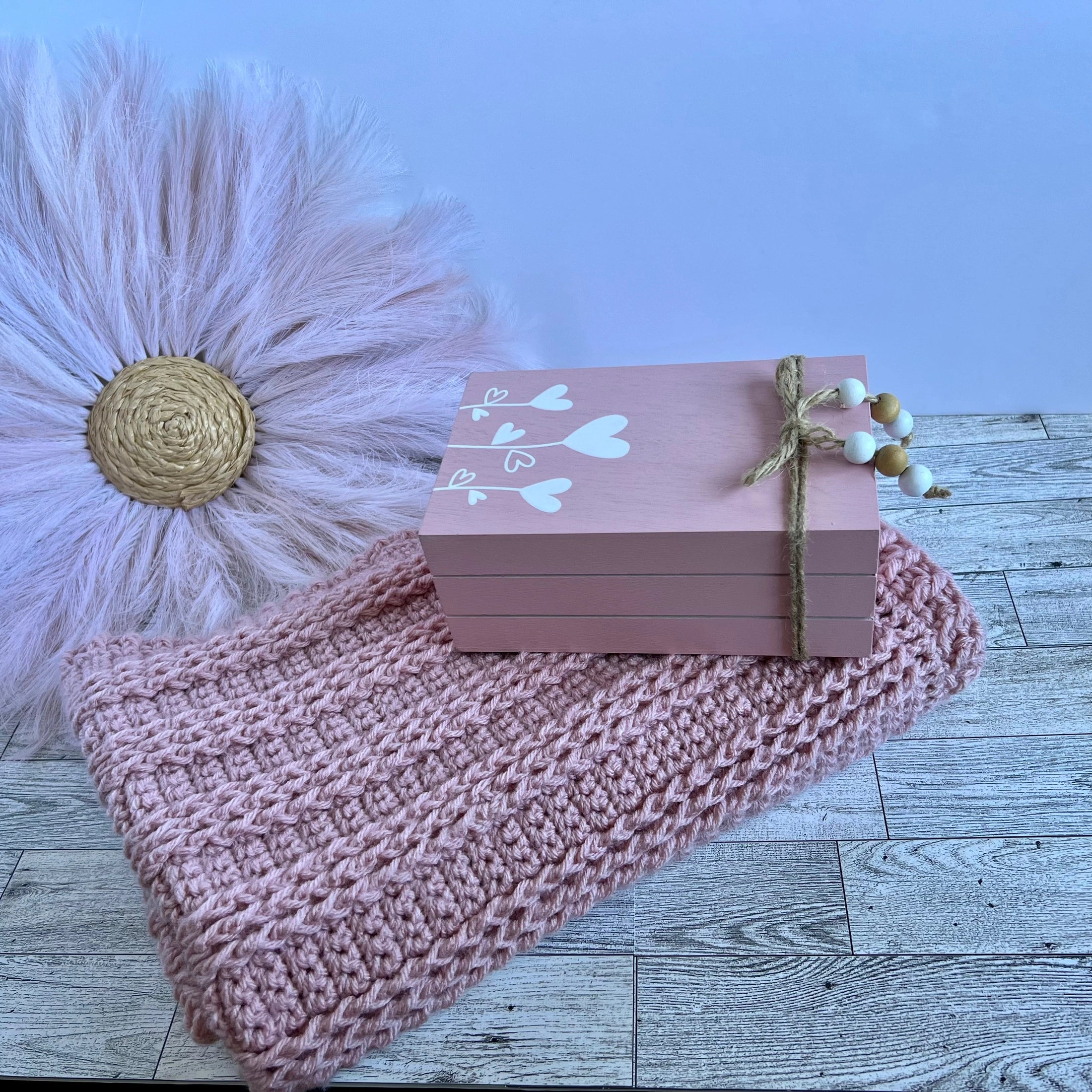 Handmade crochet blanket for baby girl, pink - Lilly Grace Sparkle Boutique