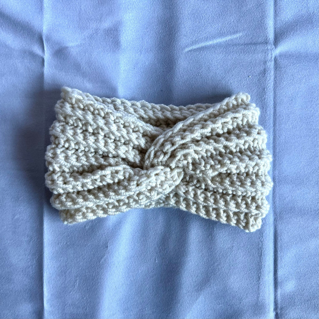 Pearl White -Crochet headband for girl or woman, boho style color headband, crochet headband for spring weather, various sizes - Lilly Grace Sparkle Boutique