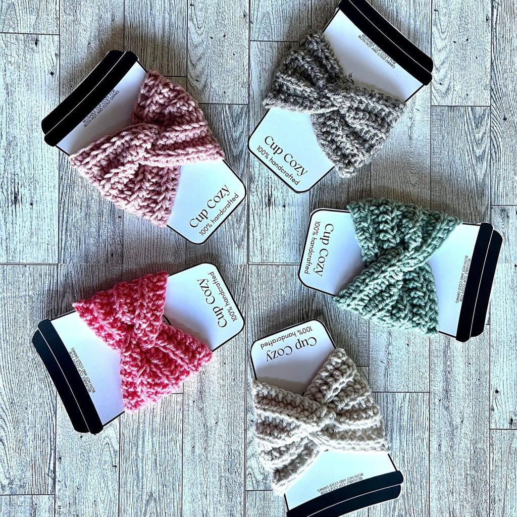 Reusable cup sleeve- l crochet coffee cozy- drink cozy-cup sleeve - cup cozy- coffee cup sleeve, coffee lover gift - Lilly Grace Sparkle Boutique