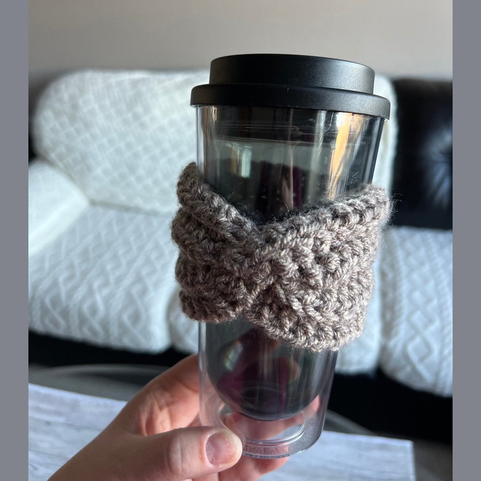 Reusable cup sleeve- rose pink - crochet coffee cozy- drink cozy-cup sleeve - cup cozy- coffee cup sleeve, coffee lover gift - Lilly Grace Sparkle Boutique