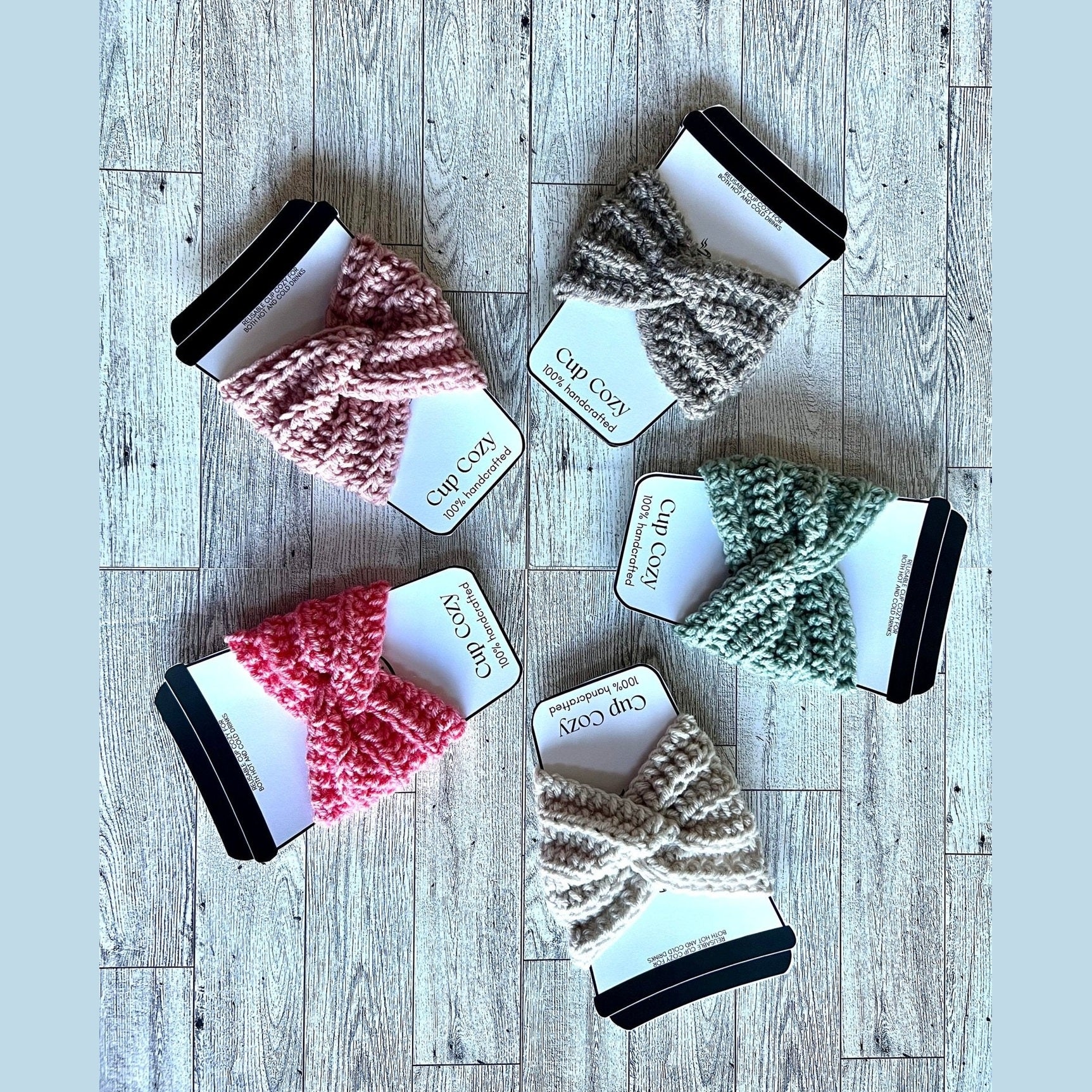 Reusable cup sleeve- sage green - crochet coffee cozy- drink cozy-cup sleeve - cup cozy- coffee cup sleeve, coffee lover gift - Lilly Grace Sparkle Boutique
