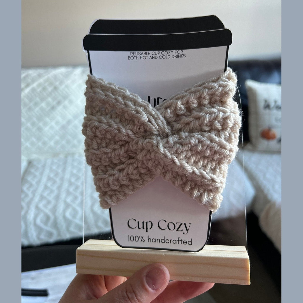 Reusable cup sleeve- sage green - crochet coffee cozy- drink cozy-cup sleeve - cup cozy- coffee cup sleeve, coffee lover gift - Lilly Grace Sparkle Boutique