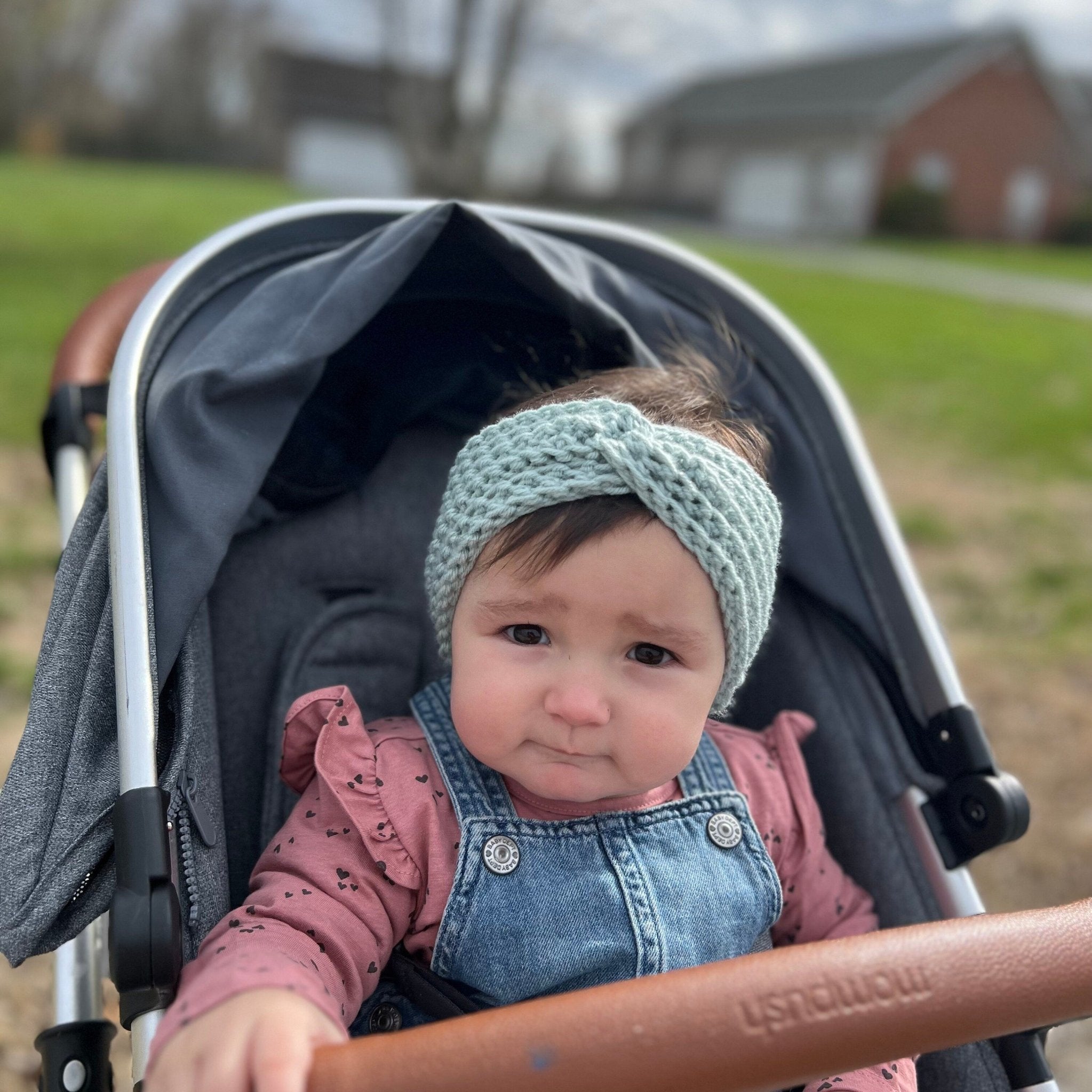 Sky blue Crochet headband for girl or woman, boho style color headband, crochet headband for spring weather, various sizes, variety colors - Lilly Grace Sparkle Boutique