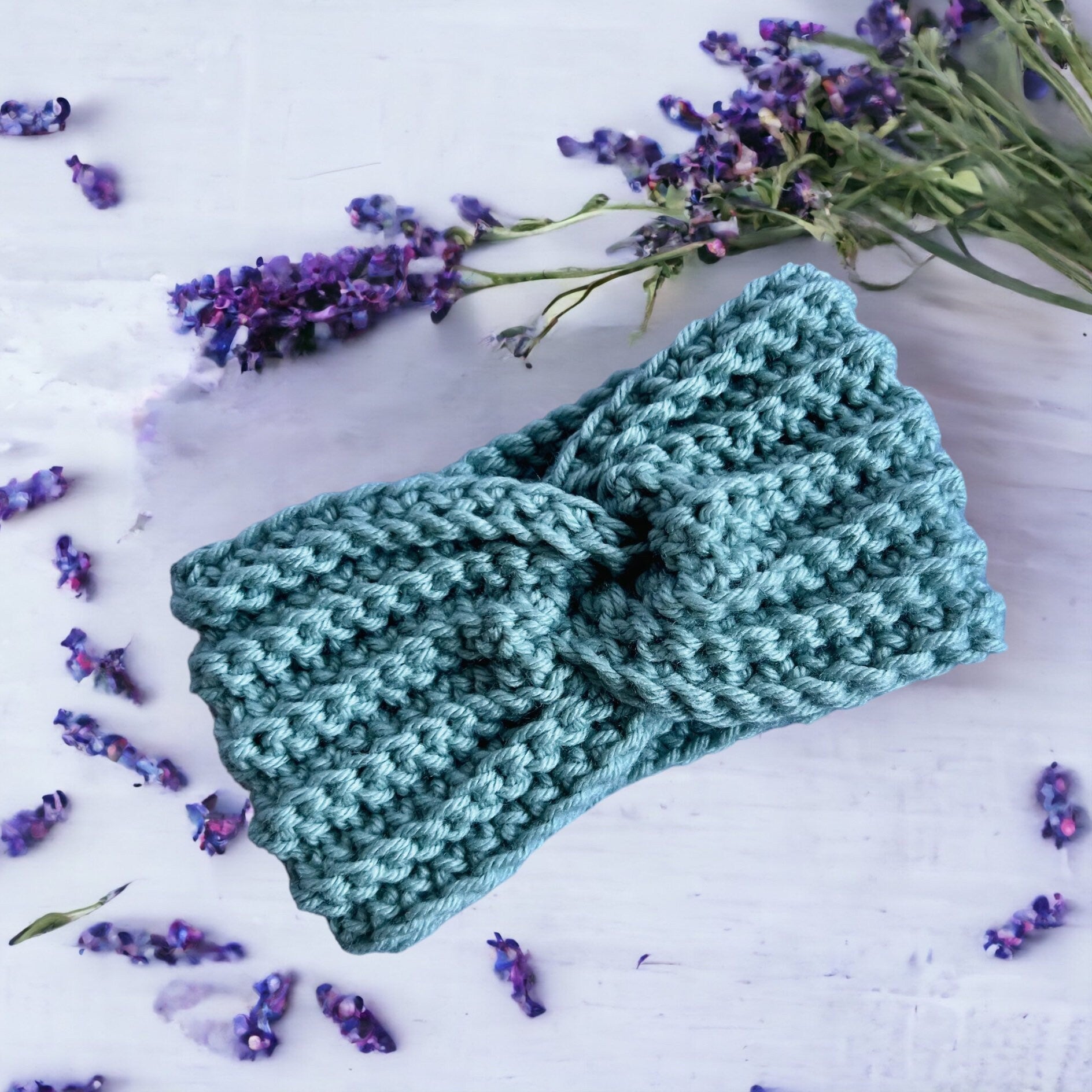 Sky blue Crochet headband for girl or woman, boho style color headband, crochet headband for spring weather, various sizes, variety colors - Lilly Grace Sparkle Boutique
