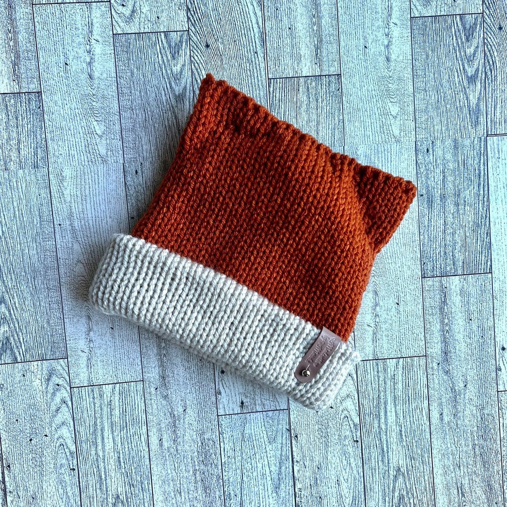 Soft Knitted sly fox beanie hat, woodland tiny fox beanie hat. Mommy and me beanie set. Adult and child hat set. Sizes newborn to adult. - Lilly Grace Sparkle Boutique