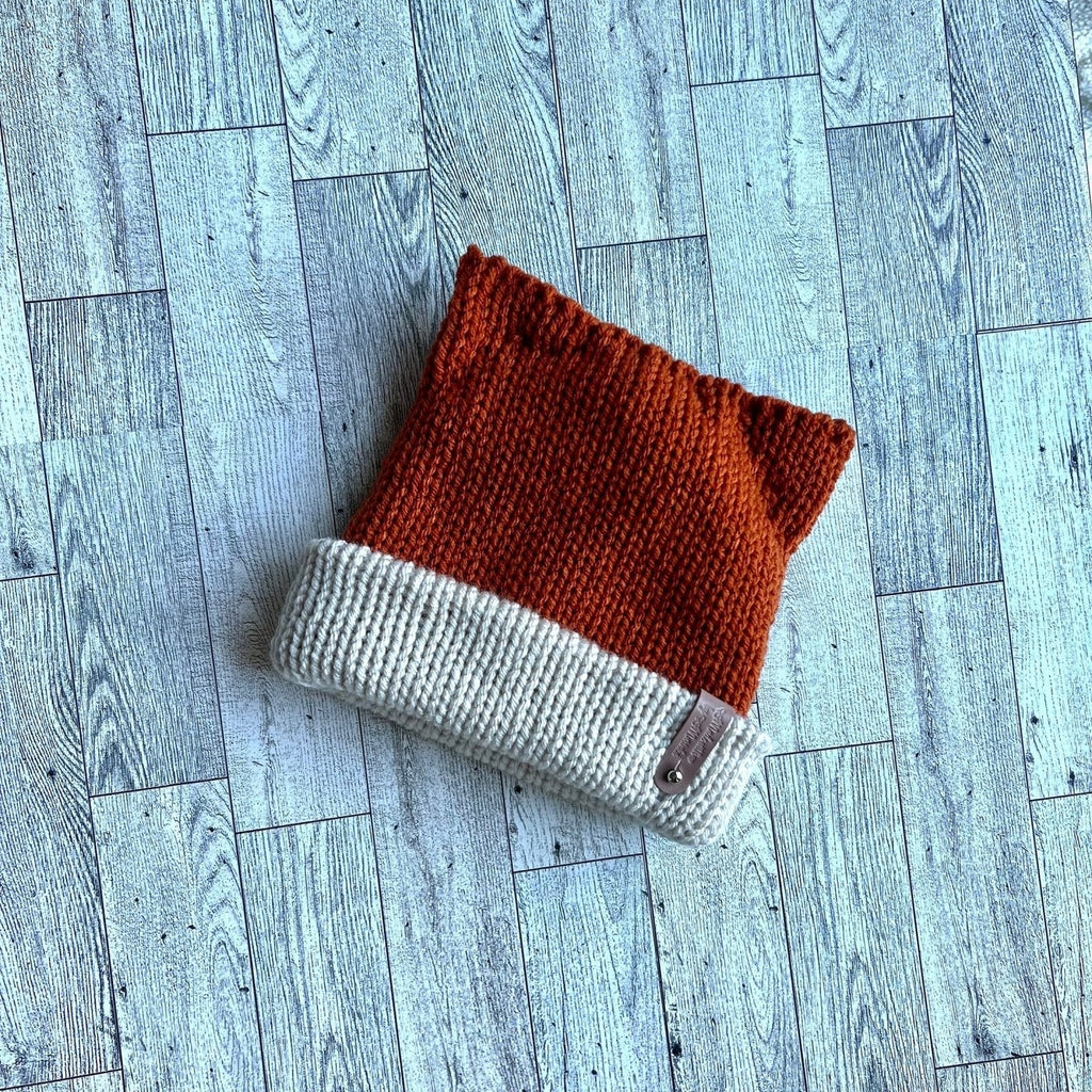 Soft Knitted sly fox beanie hat, woodland tiny fox beanie hat. Mommy and me beanie set. Adult and child hat set. Sizes newborn to adult. - Lilly Grace Sparkle Boutique