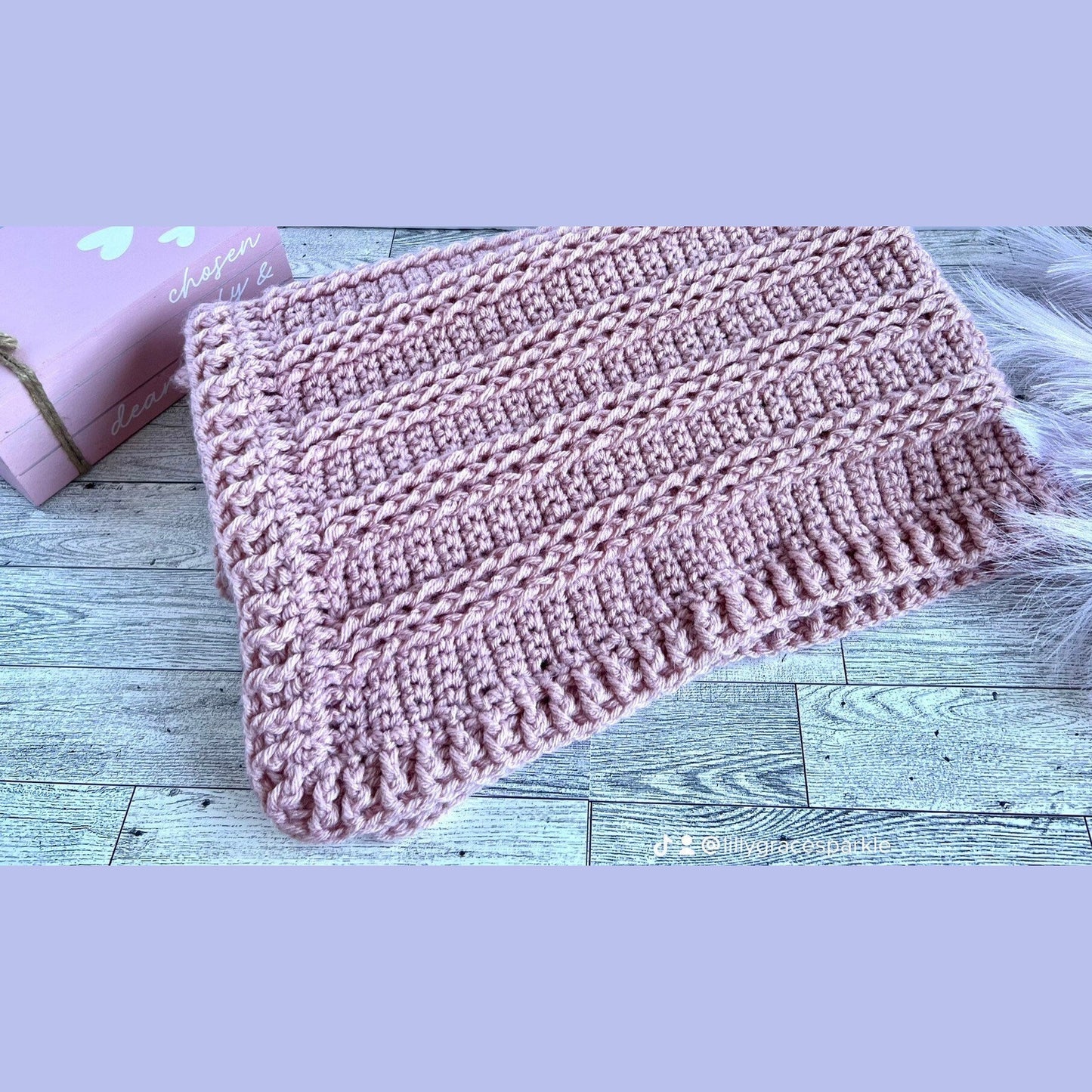 Victorian rose pink blanket for baby girl handmade, baby shower gift for baby girl, modern heirloom baby blanket 31”x26” cradle blanket - Lilly Grace Sparkle Boutique