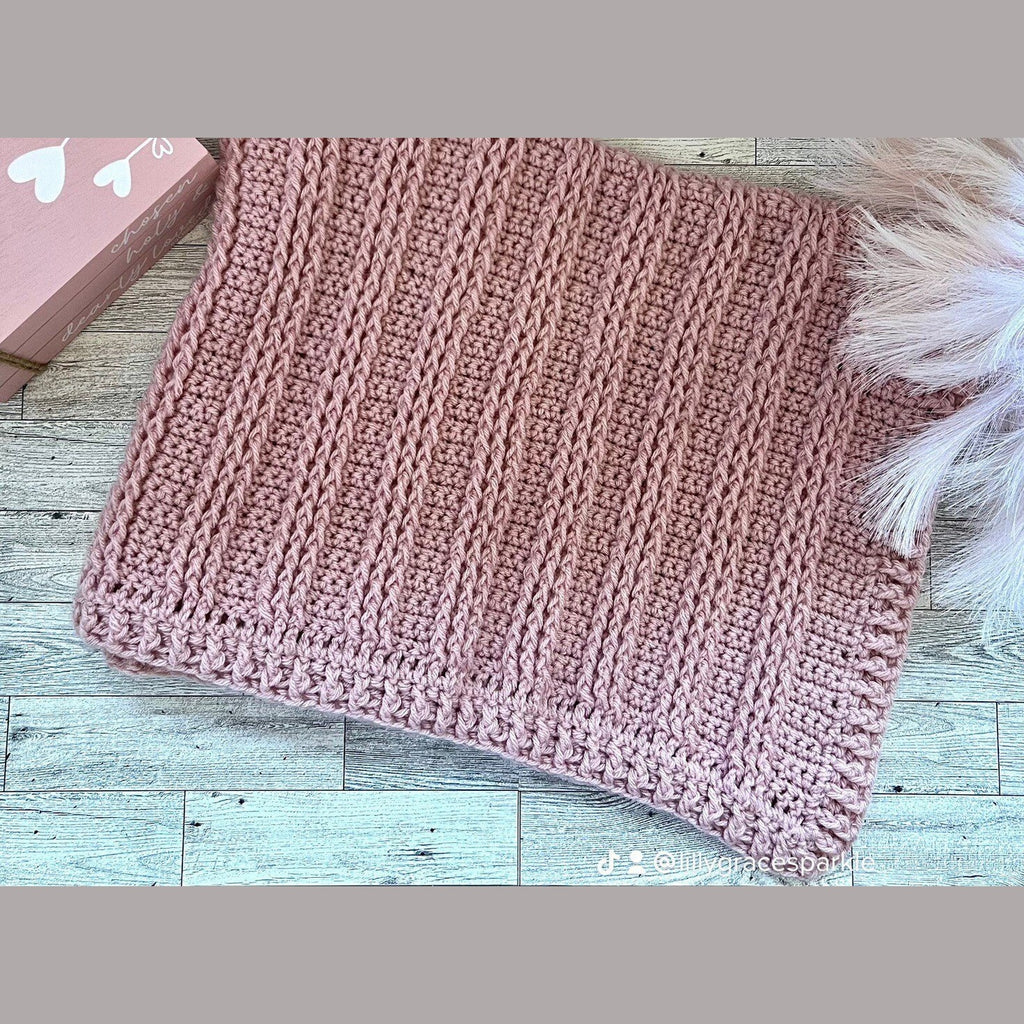 Victorian rose pink blanket for baby girl handmade, baby shower gift for baby girl, modern heirloom baby blanket 31”x26” cradle blanket - Lilly Grace Sparkle Boutique