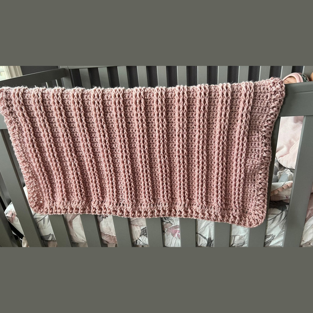 Victorian rose pink blanket for baby girl handmade, baby shower gift for baby girl, modern heirloom baby blanket 31”x26” cradle blanket - Lilly Grace Sparkle Boutique