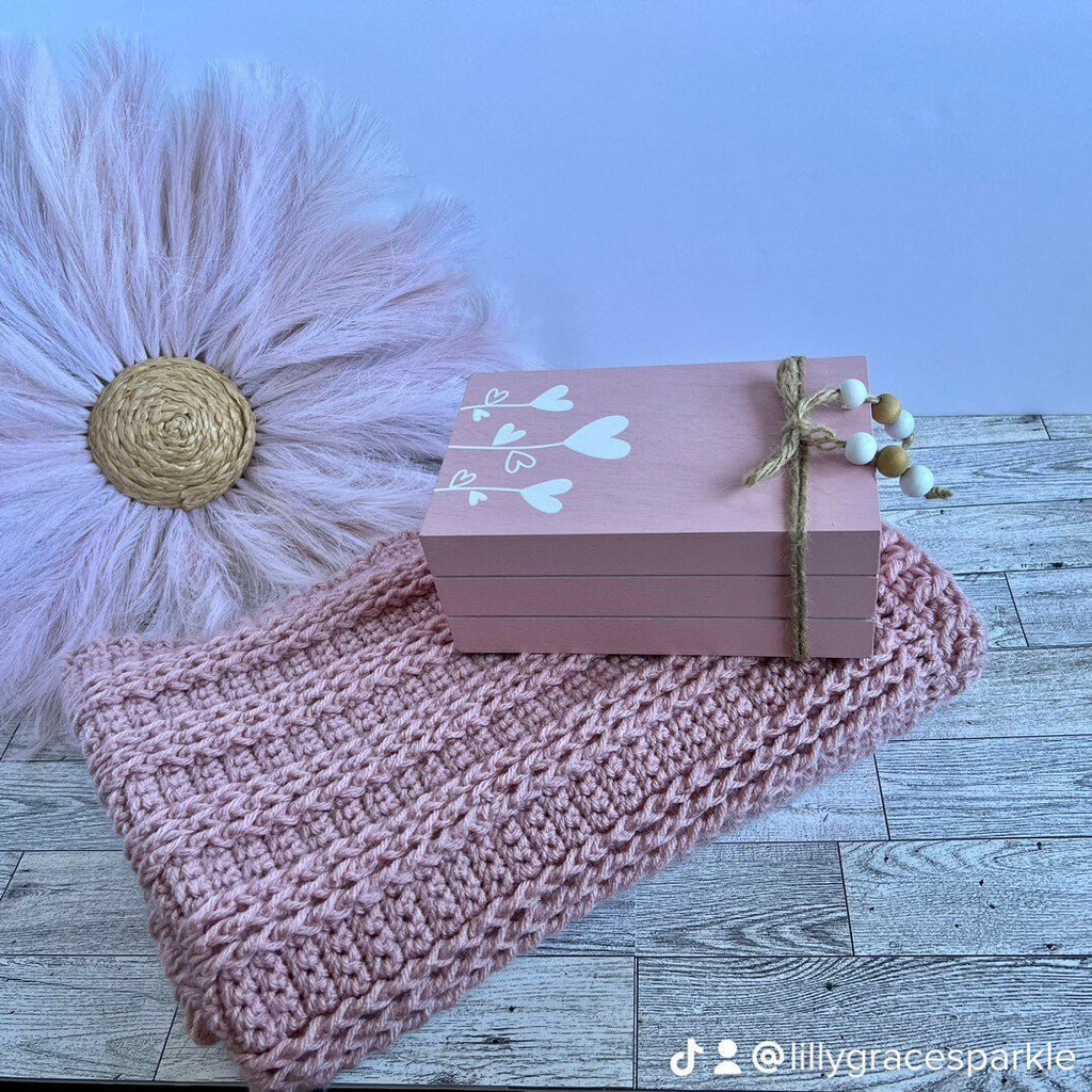 Victorian rose pink blanket for baby girl handmade, baby shower gift for baby girl, modern heirloom baby blanket 31”x26” cradle blanket - Lilly Grace Sparkle Boutique