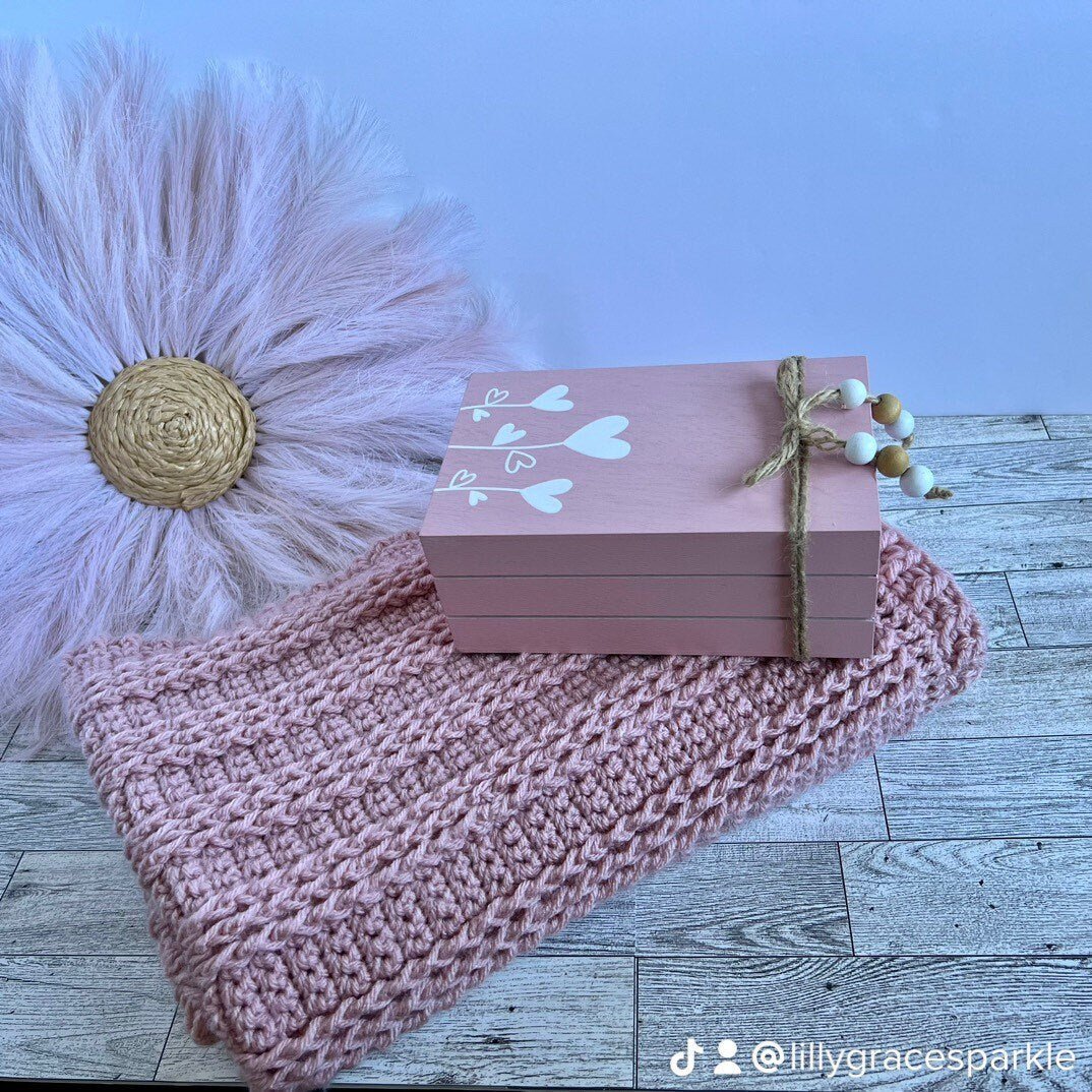 Victorian rose pink blanket for baby girl handmade, baby shower gift for baby girl, modern heirloom baby blanket 31”x26” cradle blanket - Lilly Grace Sparkle Boutique