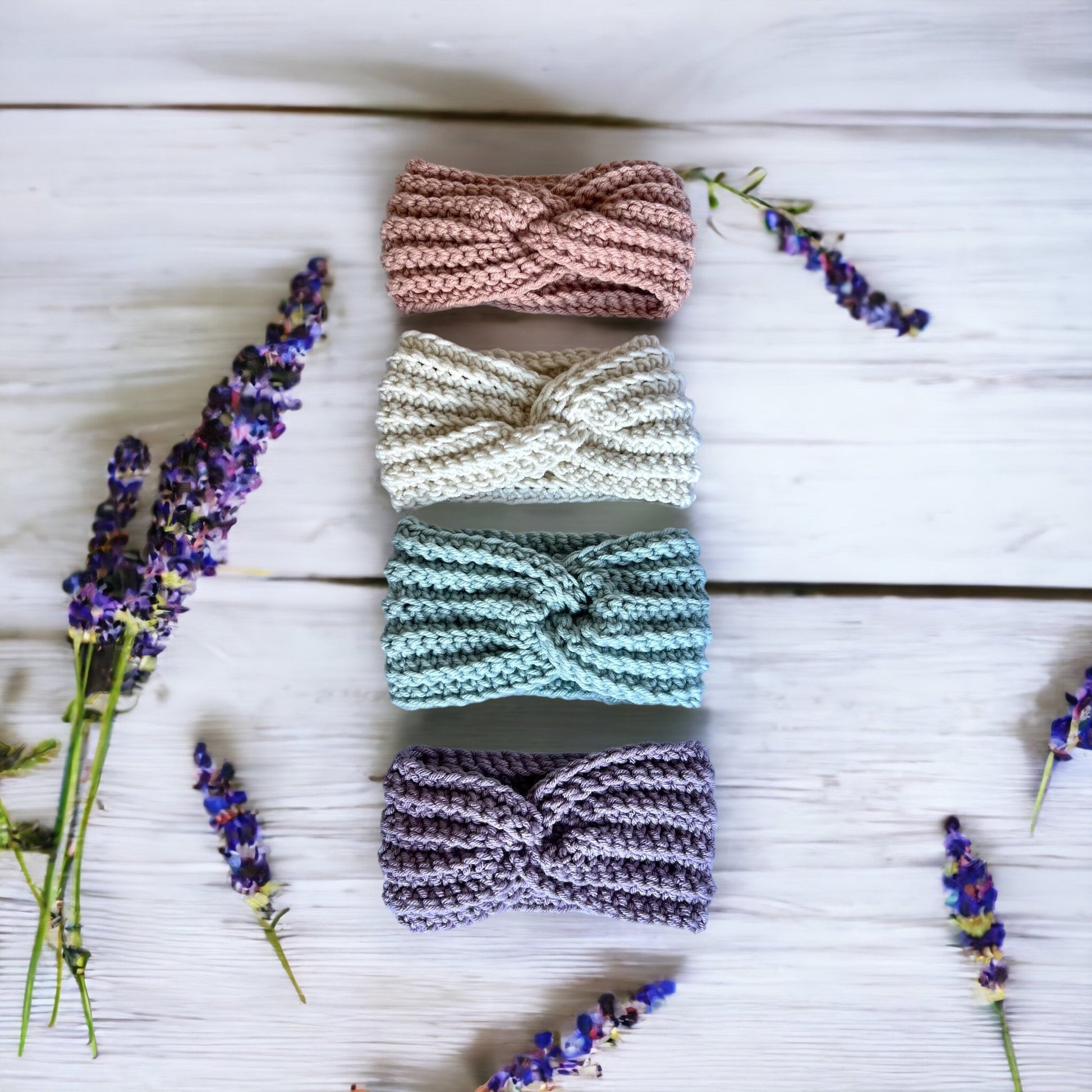 Cottage Rose-Crochet headband for girl or woman, boho style color headband, crochet headband for spring weather, various sizes,variety color - Lilly Grace Sparkle Boutique