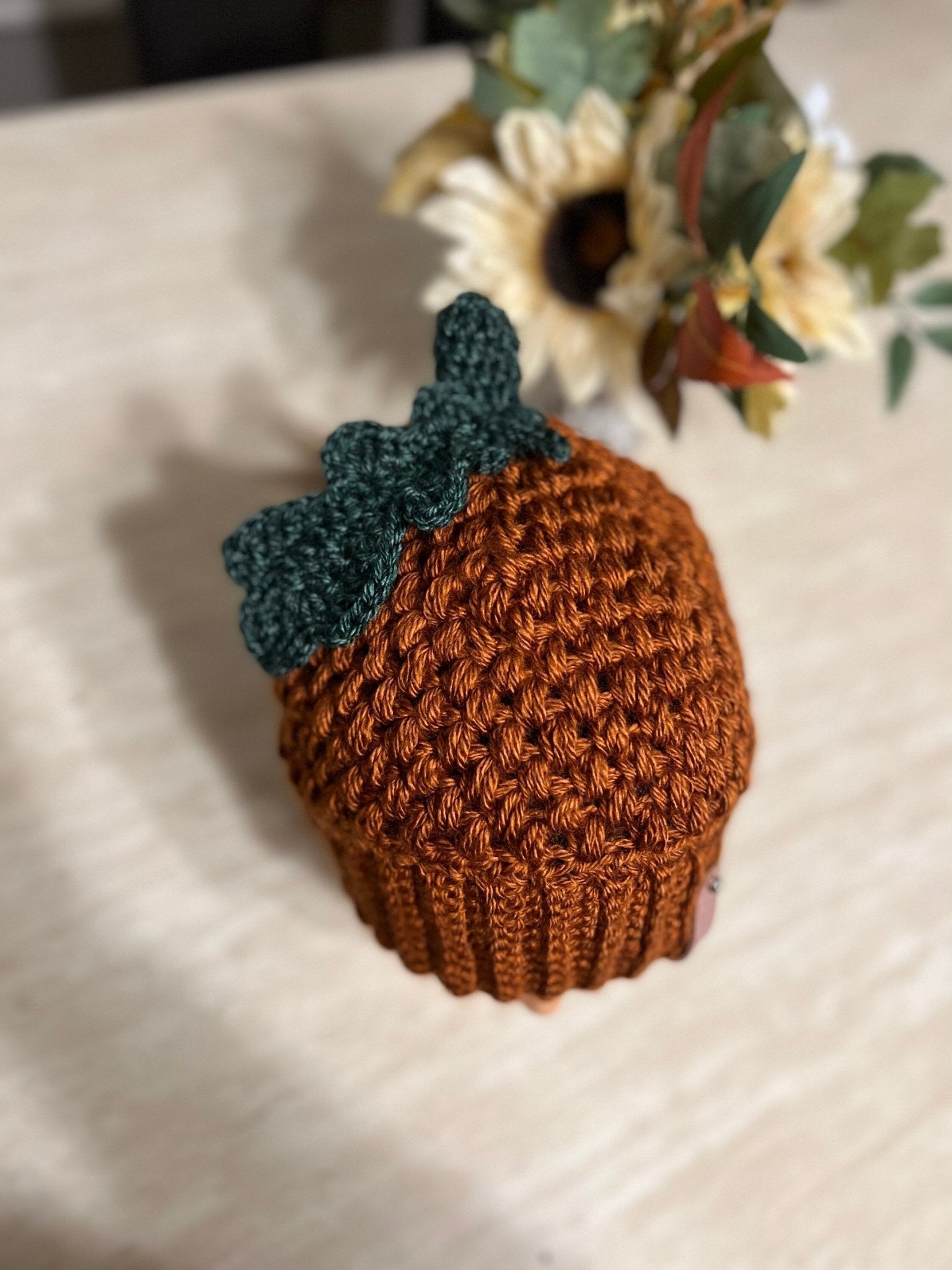 Crochet acorn hat for woman, handmade crochet hat, fall season hats, cute crochet beanie hat adult size, Halloween, Thanksgiving - Lilly Grace Sparkle Boutique
