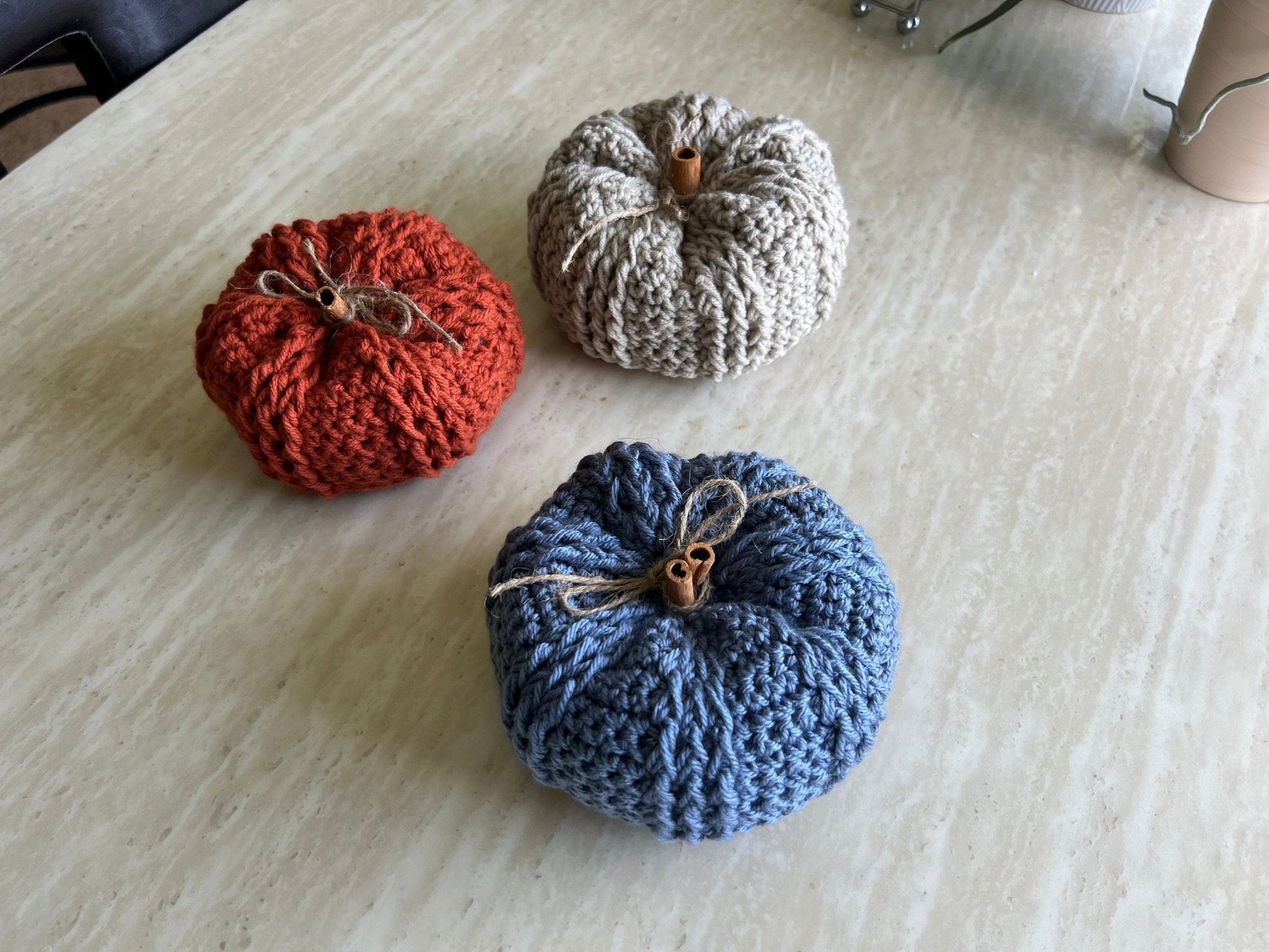 Decorative handmade crochet pumpkin in pumpkin spice, autumn decor, fall room decor, pumpkin decor, pumpkin set, decoration for fall, autum - Lilly Grace Sparkle Boutique