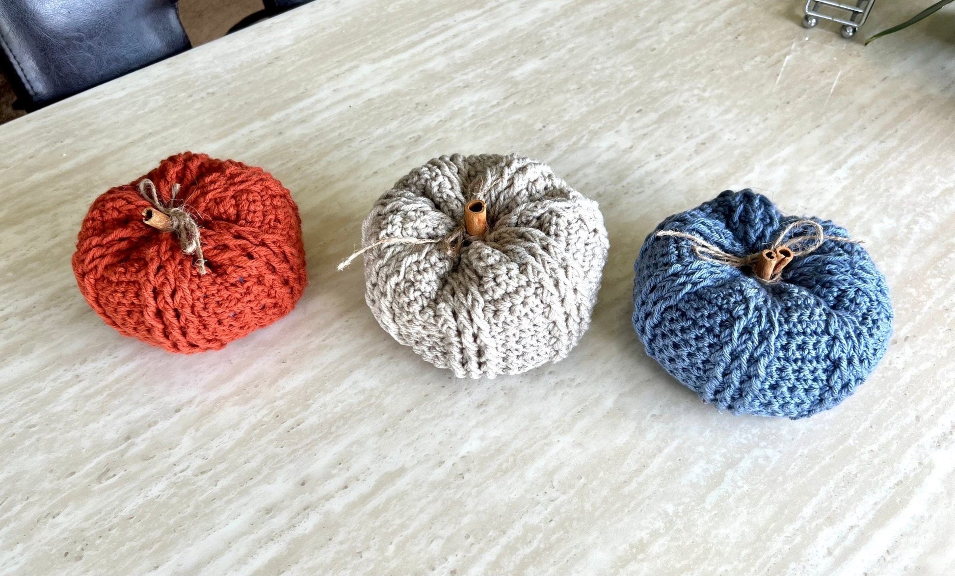 Decorative handmade crochet pumpkin in pumpkin spice, autumn decor, fall room decor, pumpkin decor, pumpkin set, decoration for fall, autum - Lilly Grace Sparkle Boutique