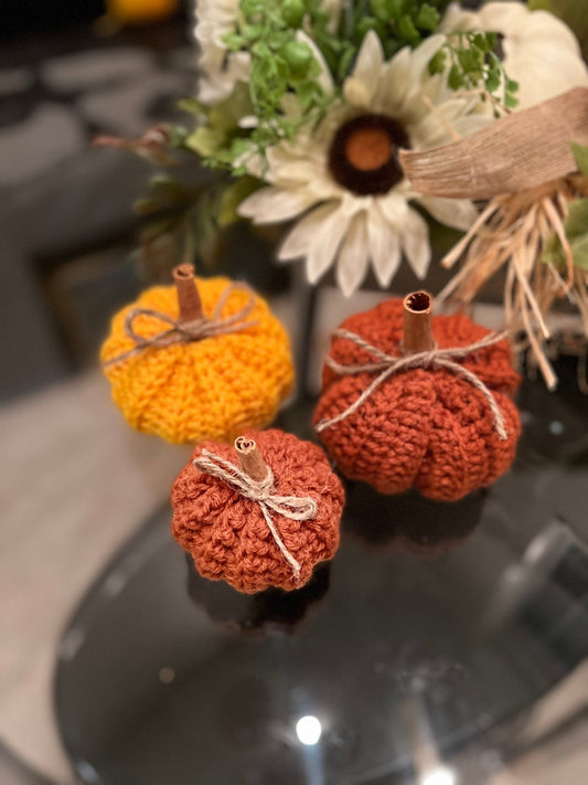 Fall decor for home, Crochet pumpkin decoration, handmade fall decor Thanksgiving decoration, Thanksgiving autumn photo prop - Lilly Grace Sparkle Boutique