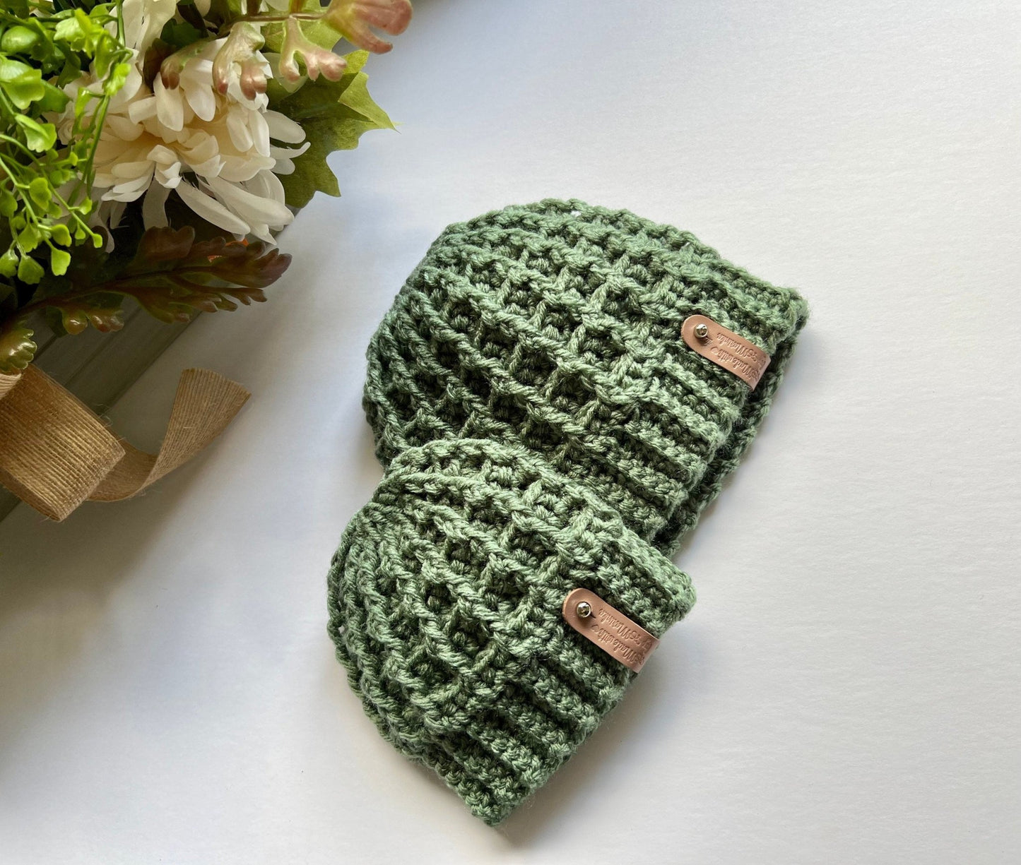 hat for boy or girl,handmade crochet unisex beanie hat, light sage green color, boy hat, toddler boy hat, winter hat - Lilly Grace Sparkle Boutique