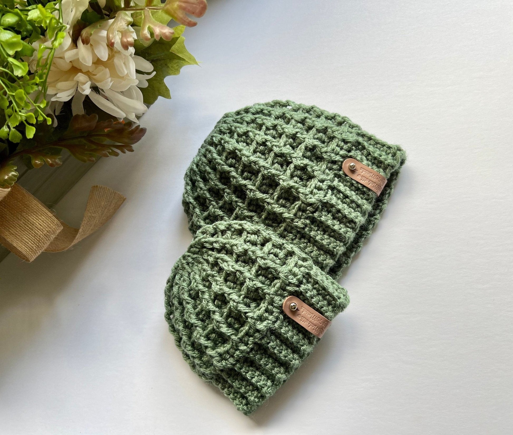 hat for boy or girl,handmade crochet unisex beanie hat, light sage green color, boy hat, toddler boy hat, winter hat - Lilly Grace Sparkle Boutique
