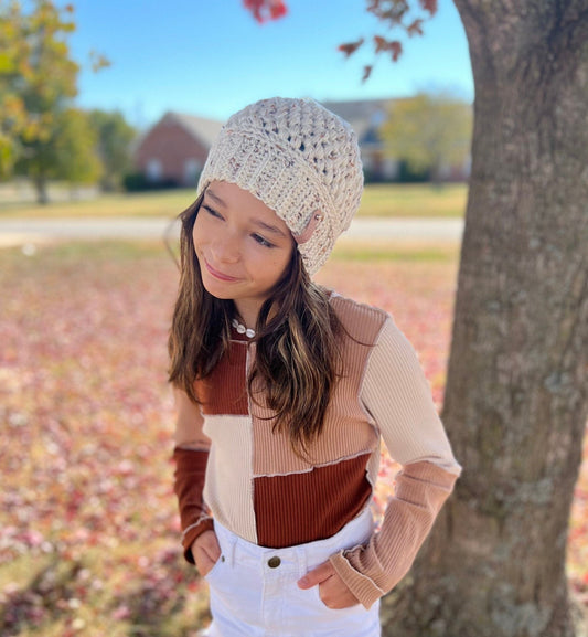 Hat for girl crochet, fall or winter weather hat, great gift for teenage girl, trendy crochet fashion hat, trendy stylish crochet hat. - Lilly Grace Sparkle Boutique