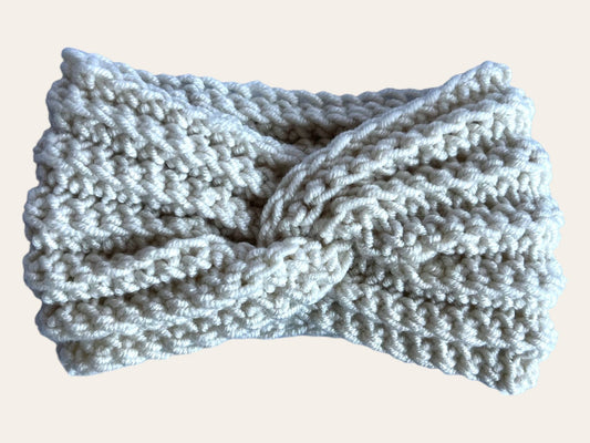 Pearl White -Crochet headband for girl or woman, boho style color headband, crochet headband for spring weather, various sizes - Lilly Grace Sparkle Boutique