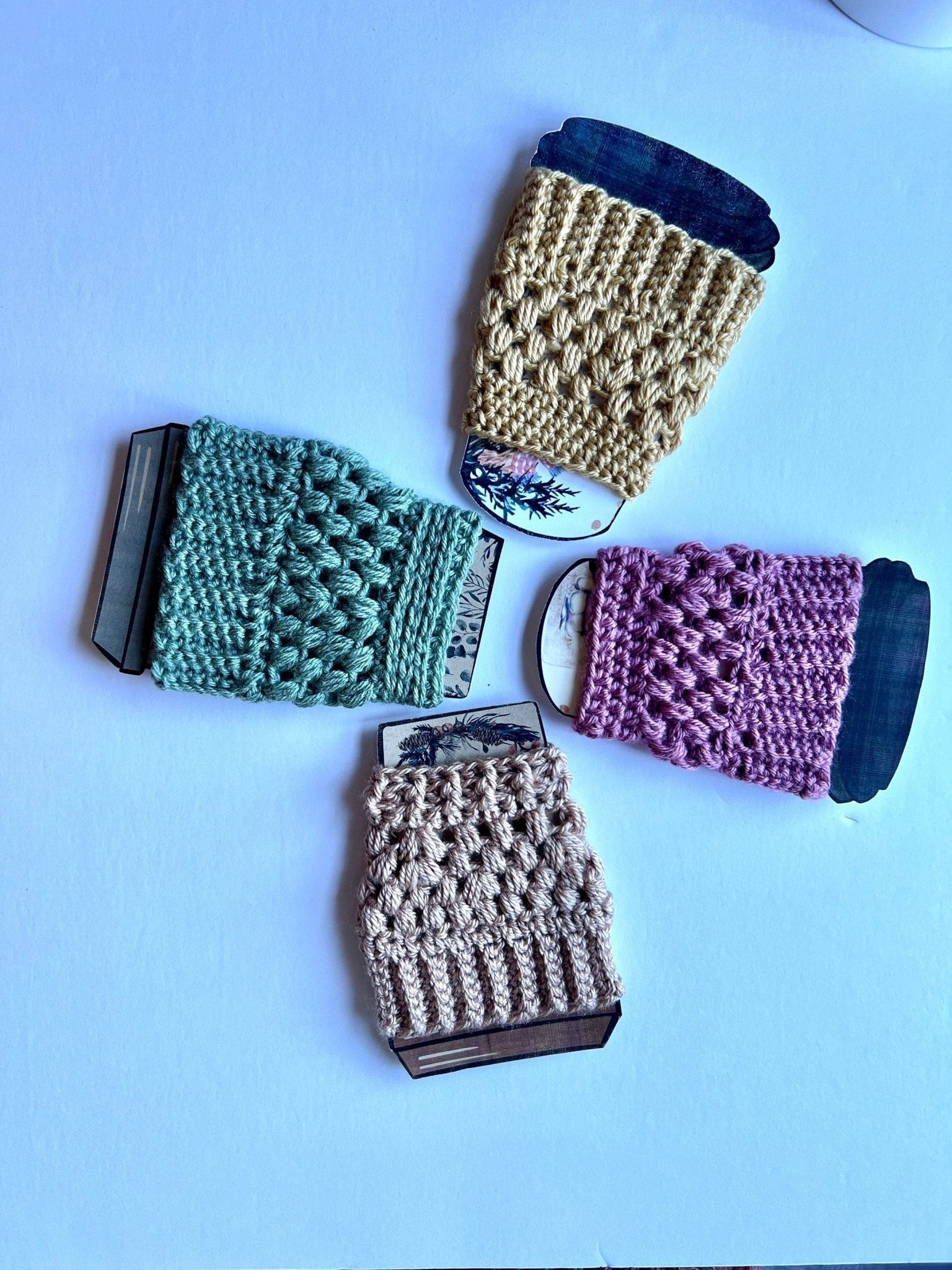 Reusable cup sleeve- Caramel color crochet coffee cozy- drink cozy-cup sleeve- iced coffee cozy - cup cozy- coffee cup sleeve - Lilly Grace Sparkle Boutique